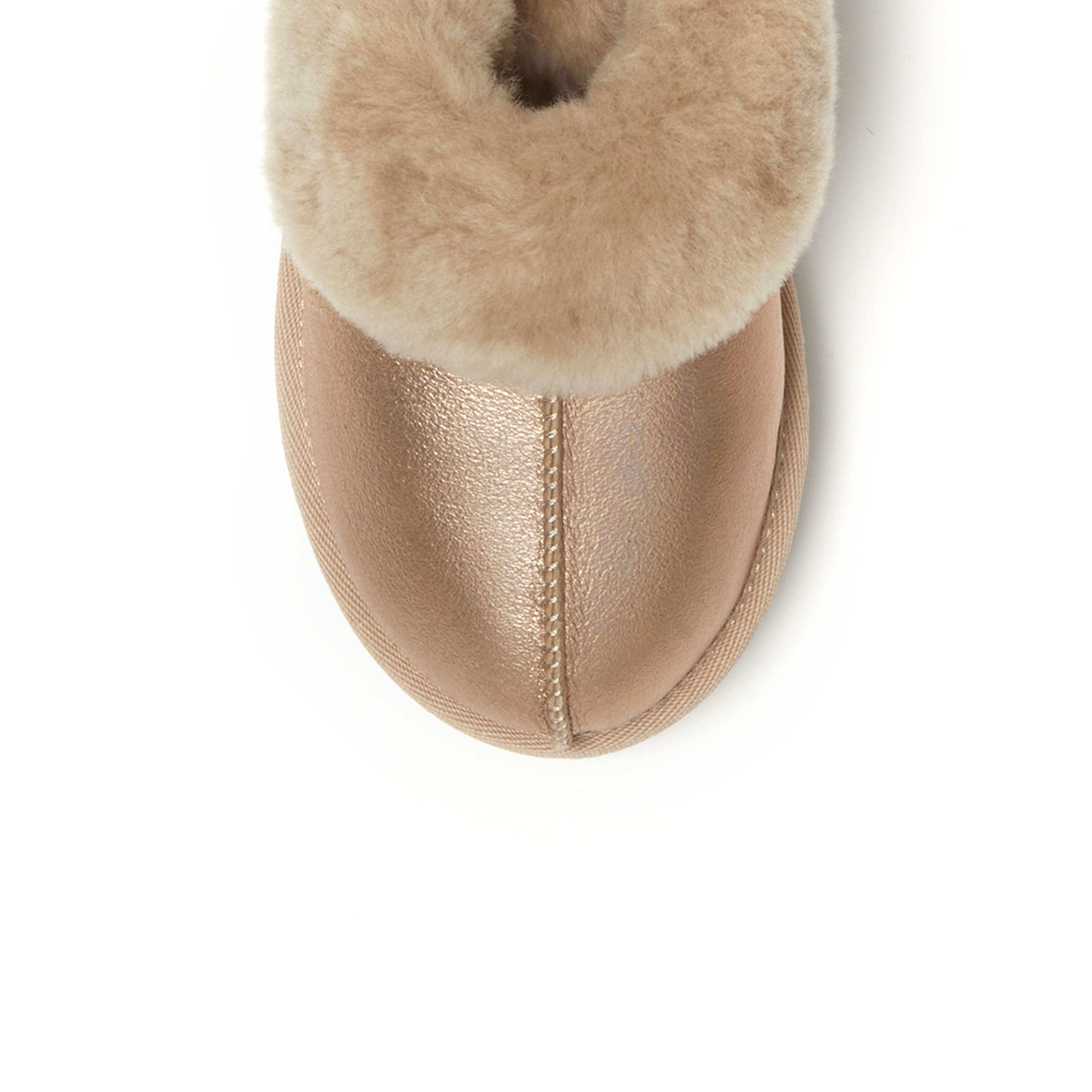 Women's Fireside by Dearfoams Melton Genuine Shearling Platform Scuff