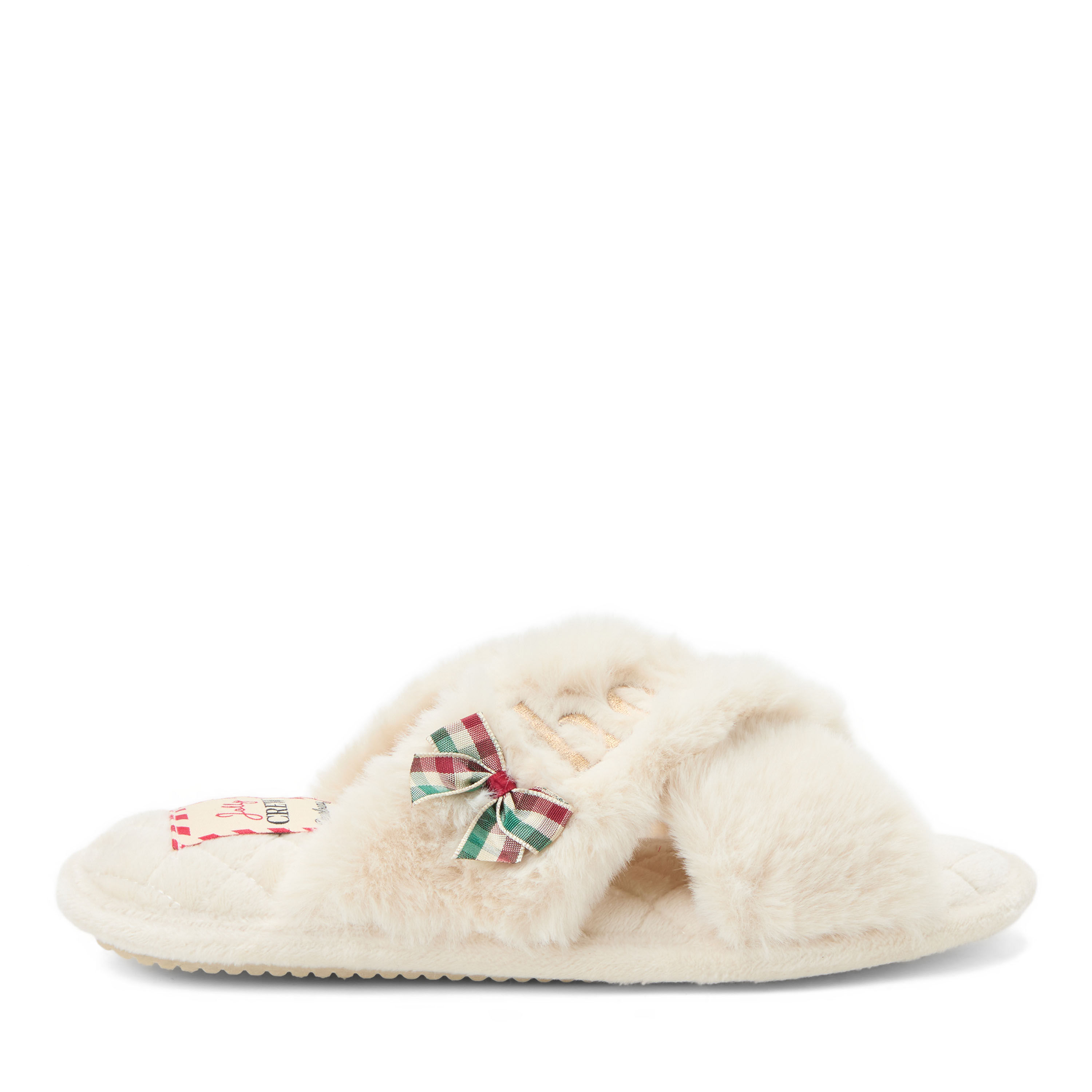 Women's Holiday Fur Slide