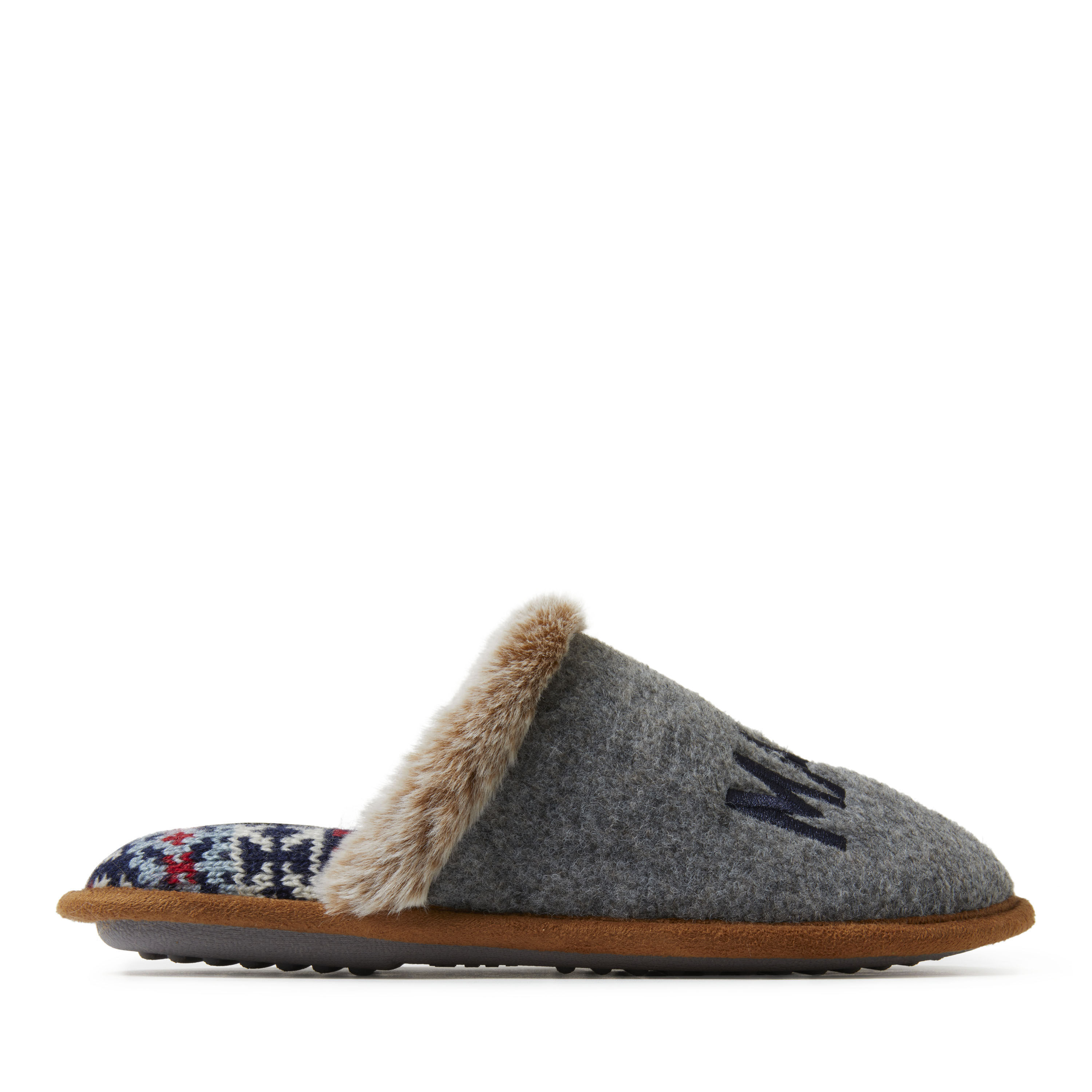 Women's Grey Felted Mama Bear Scuff Slippers