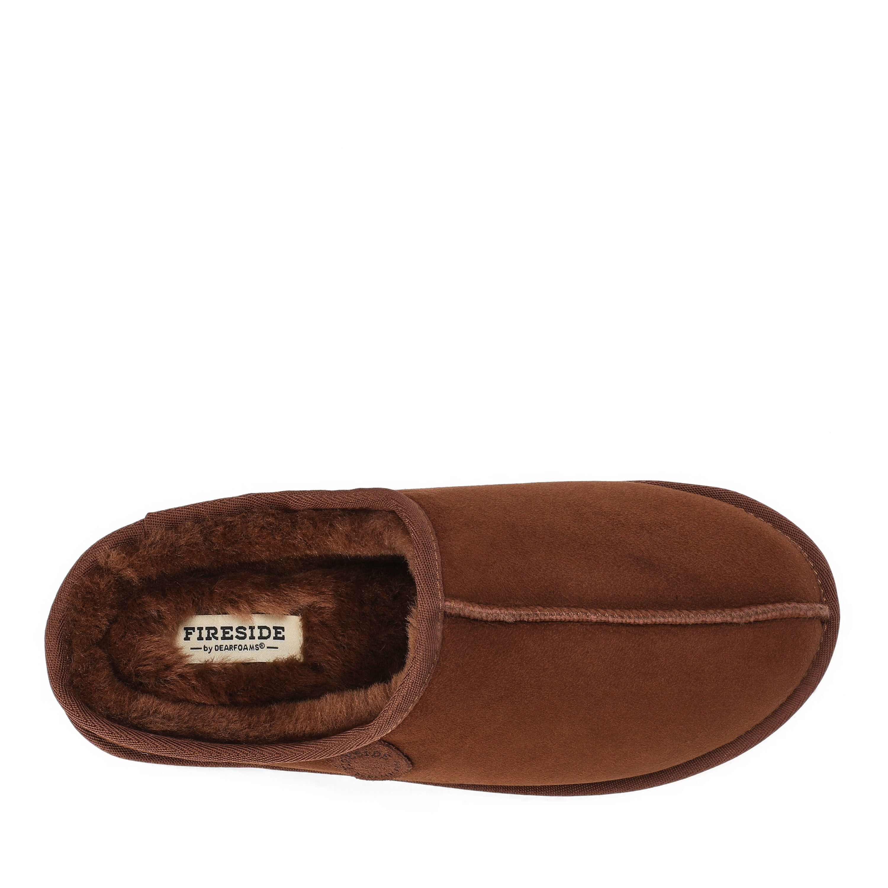 Men's Fireside by Dearfoams Grafton Genuine Shearling Clog Slipper with Woven Accent