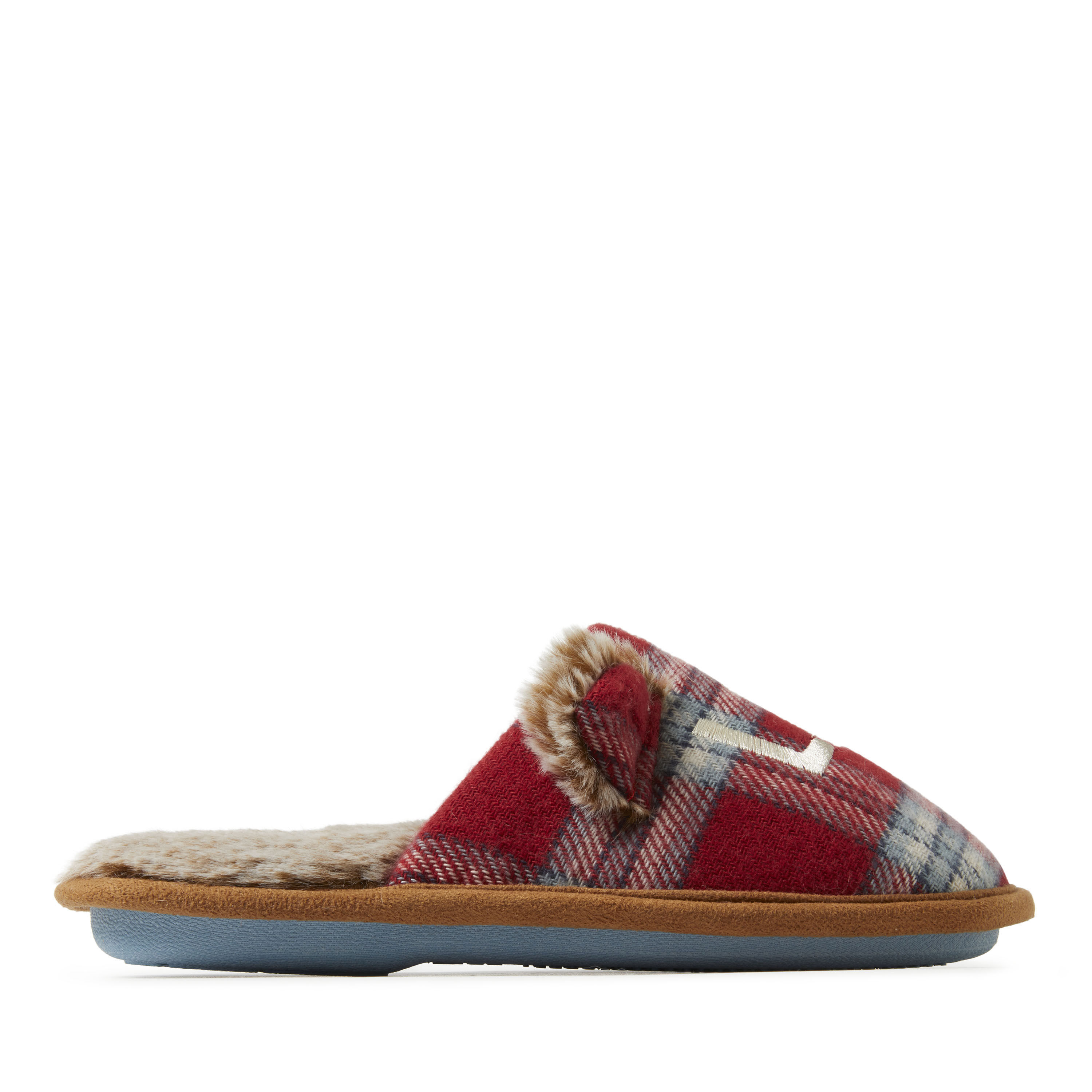 Red check slippers best sale