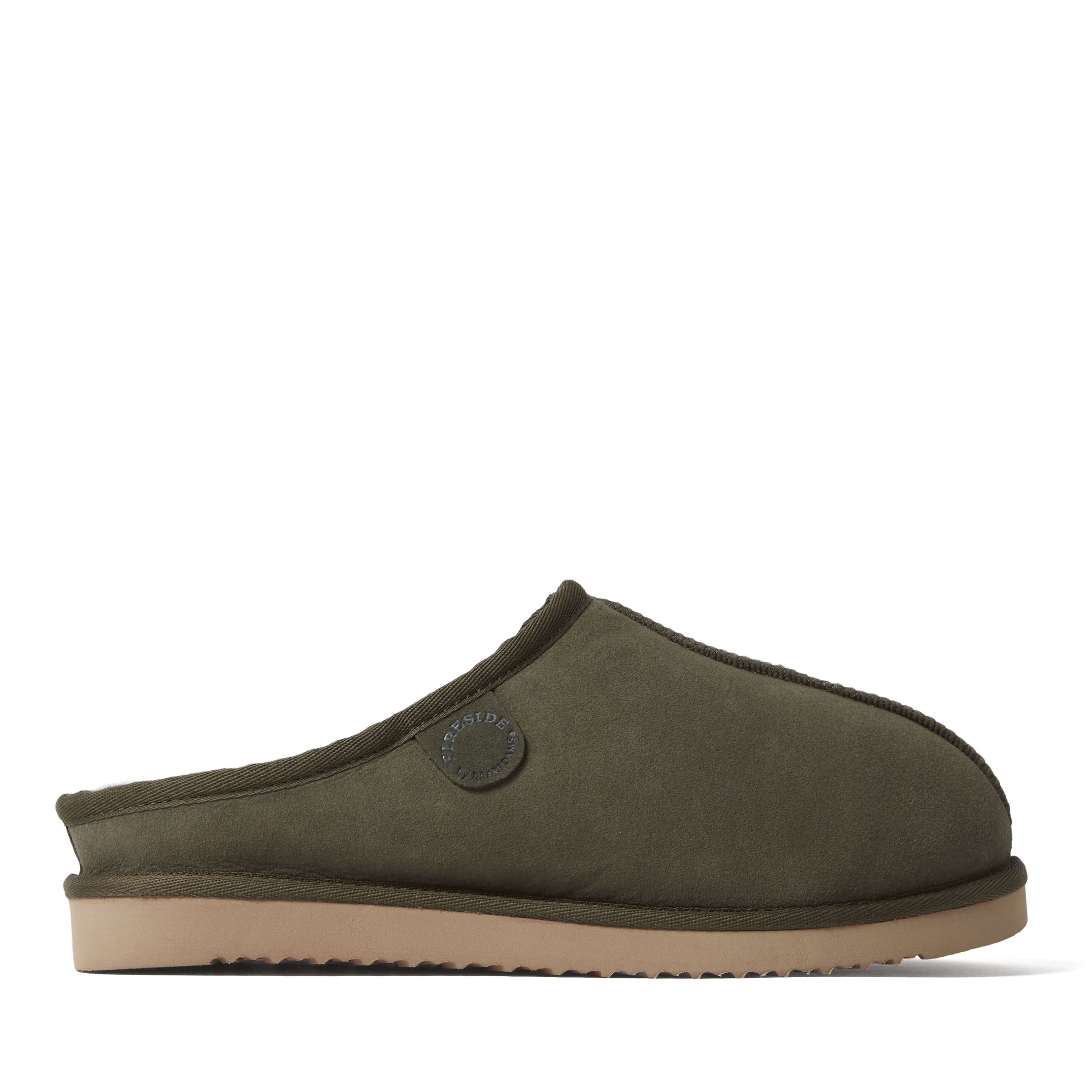 Men's Fireside by Dearfoams Grafton Genuine Shearling Clog Slipper with Woven Accent