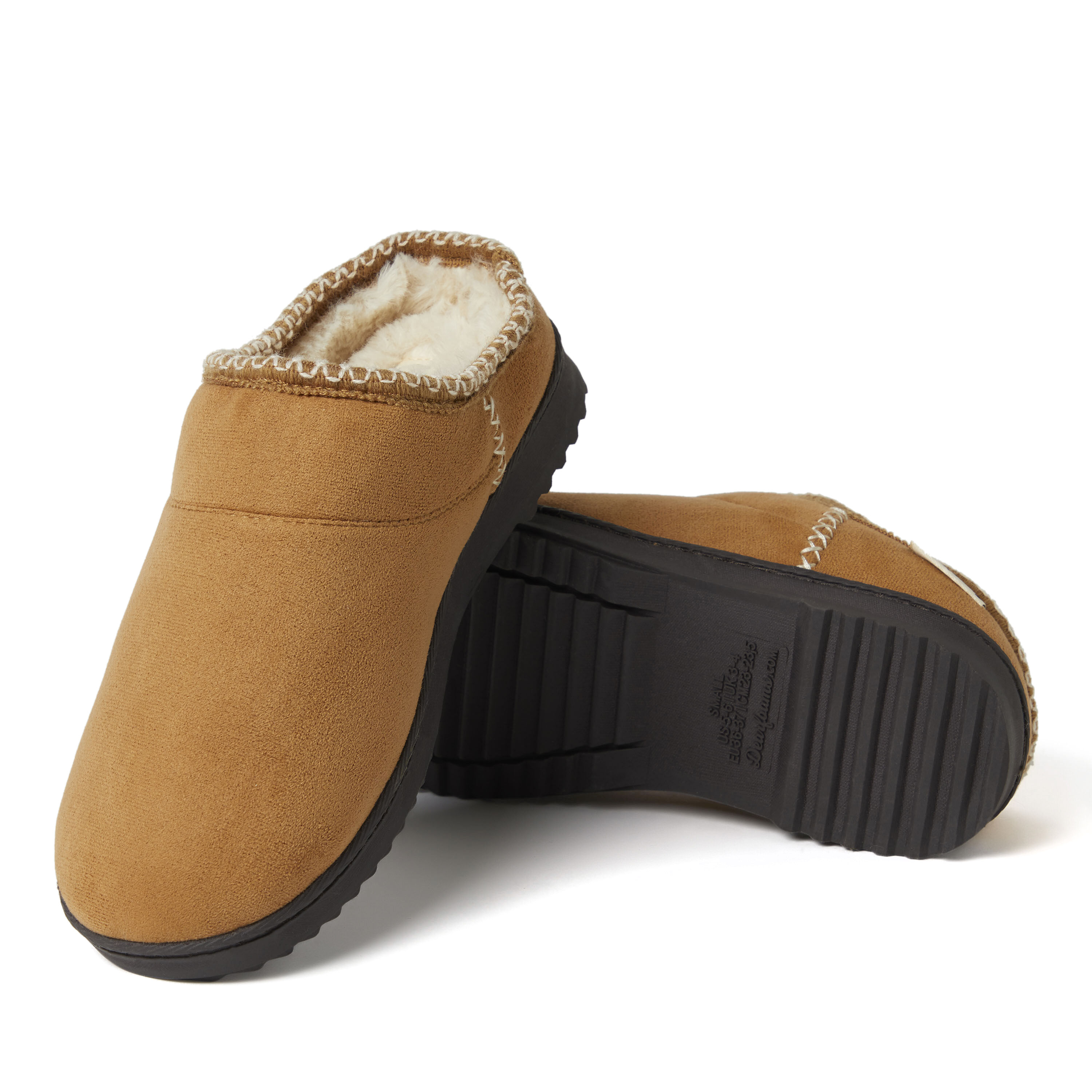 Women's Microsuede Clog Slipper with Faux Fur