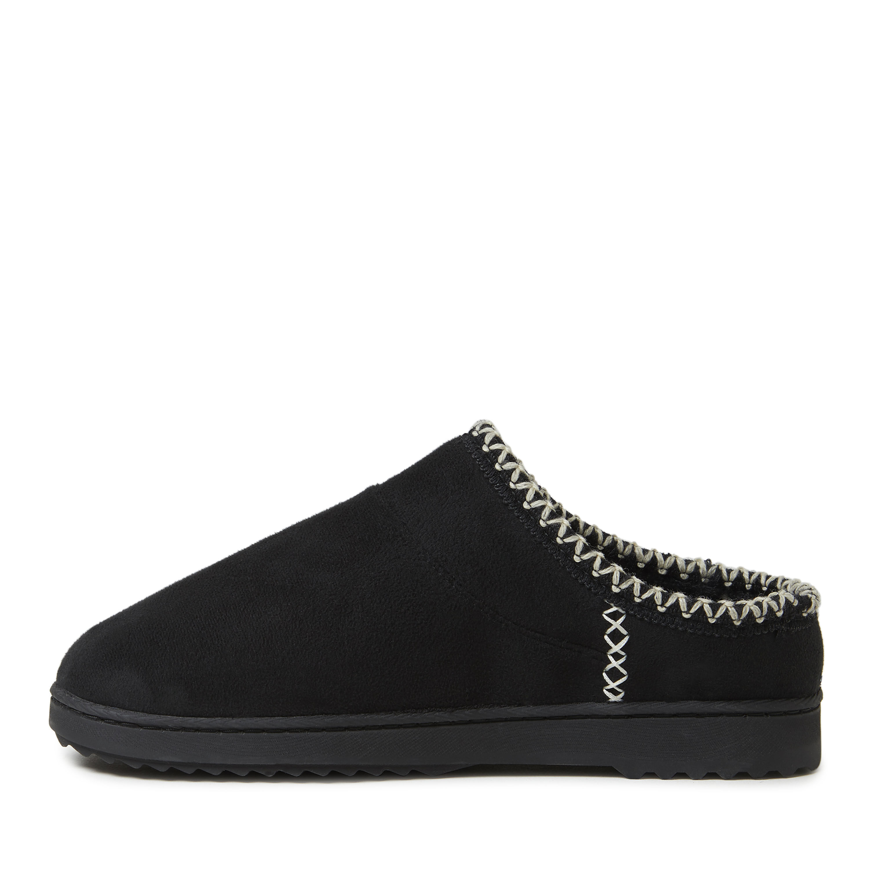 Women's Microsuede Clog Slipper with Faux Fur