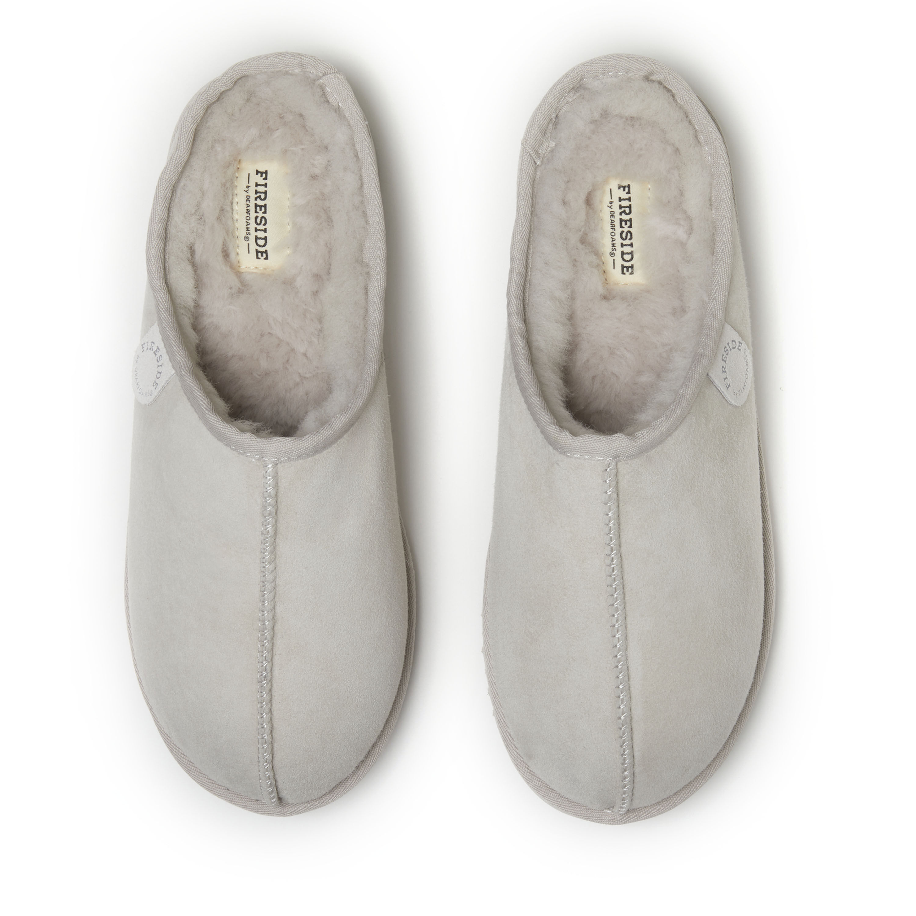 Men's Fireside by Dearfoams Grafton Genuine Shearling Clog Slipper with Woven Accent