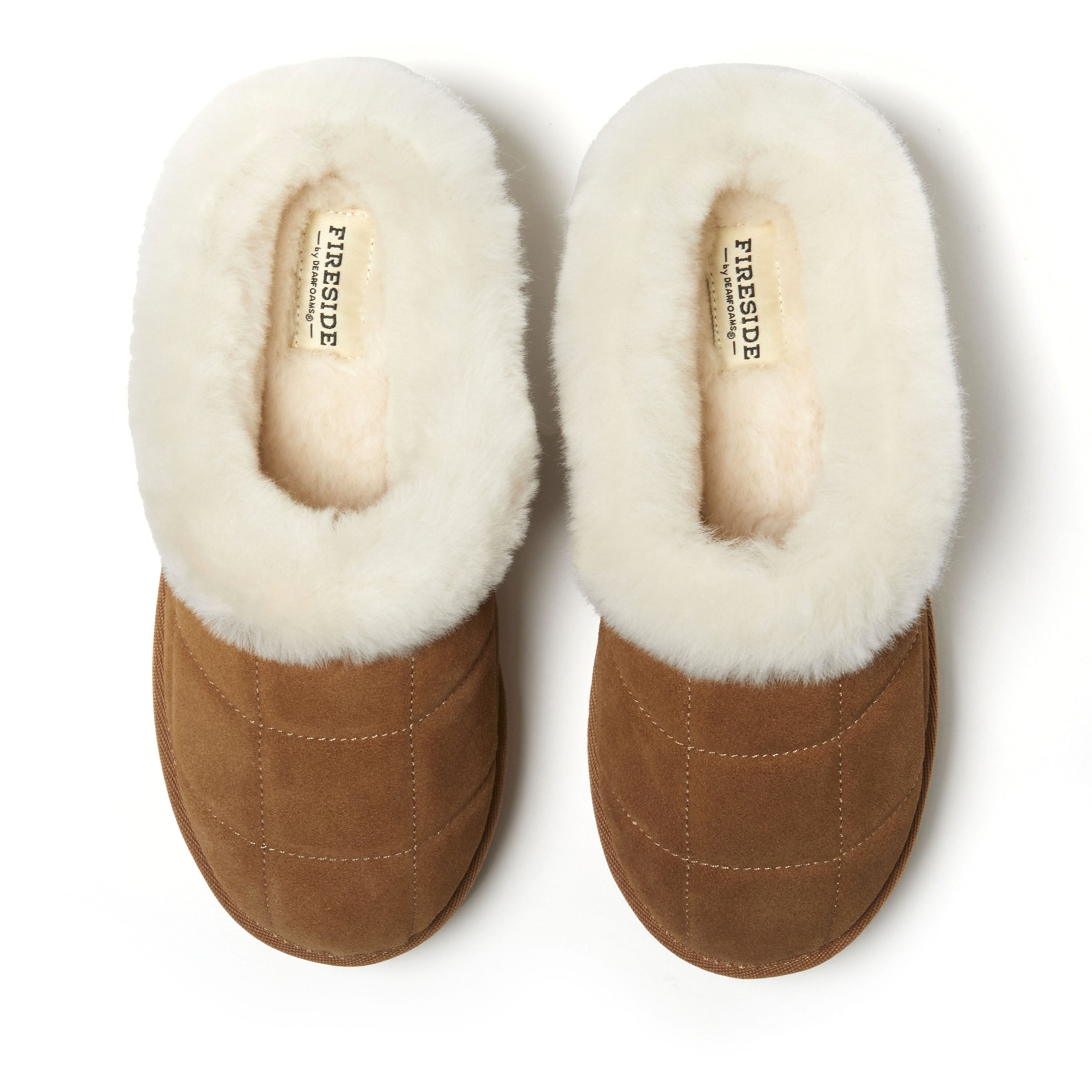 Women's Fireside by Dearfoams Bendigo Genuine Shearling Quilted Platform Clog