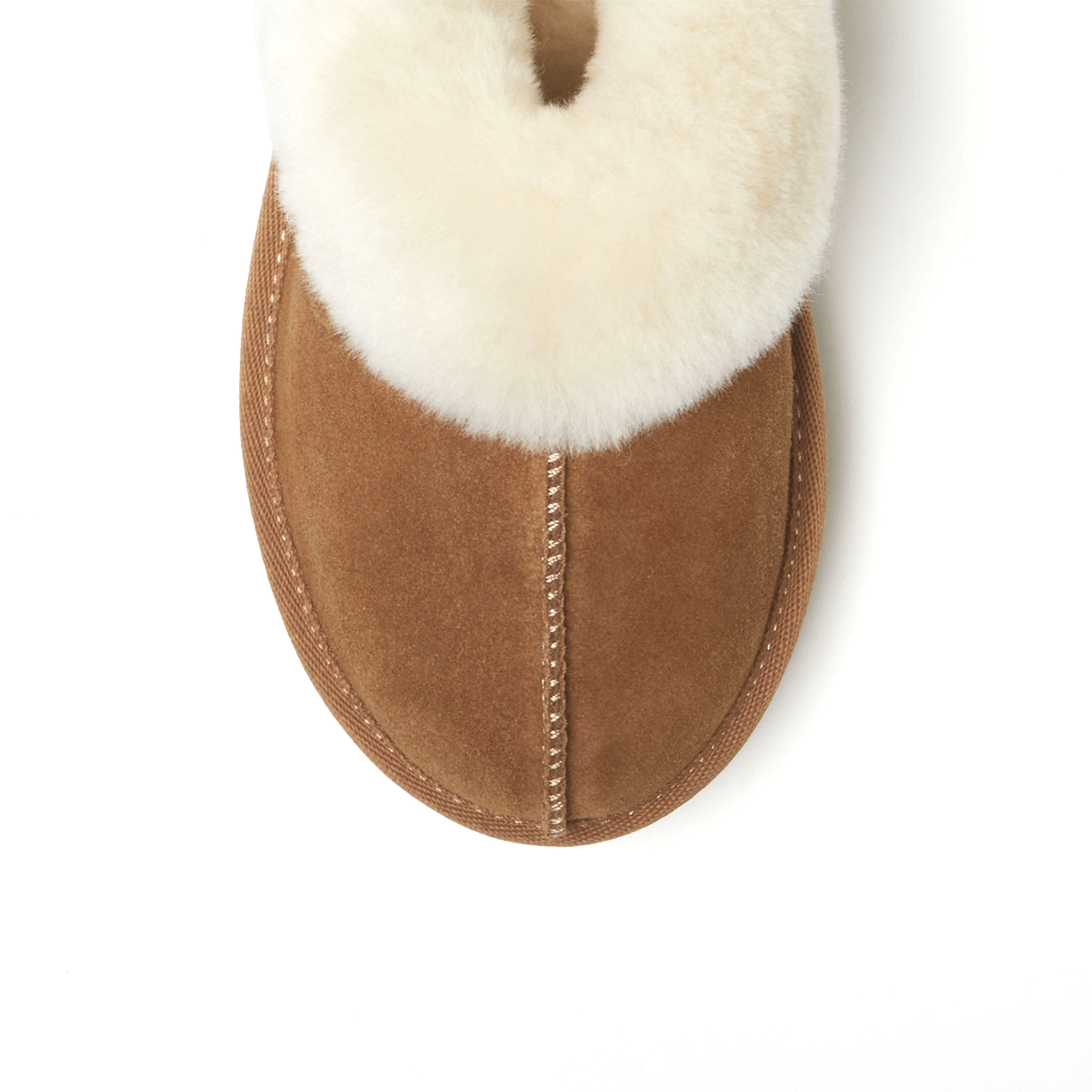 Women's Fireside by Dearfoams Melton Genuine Shearling Platform Scuff