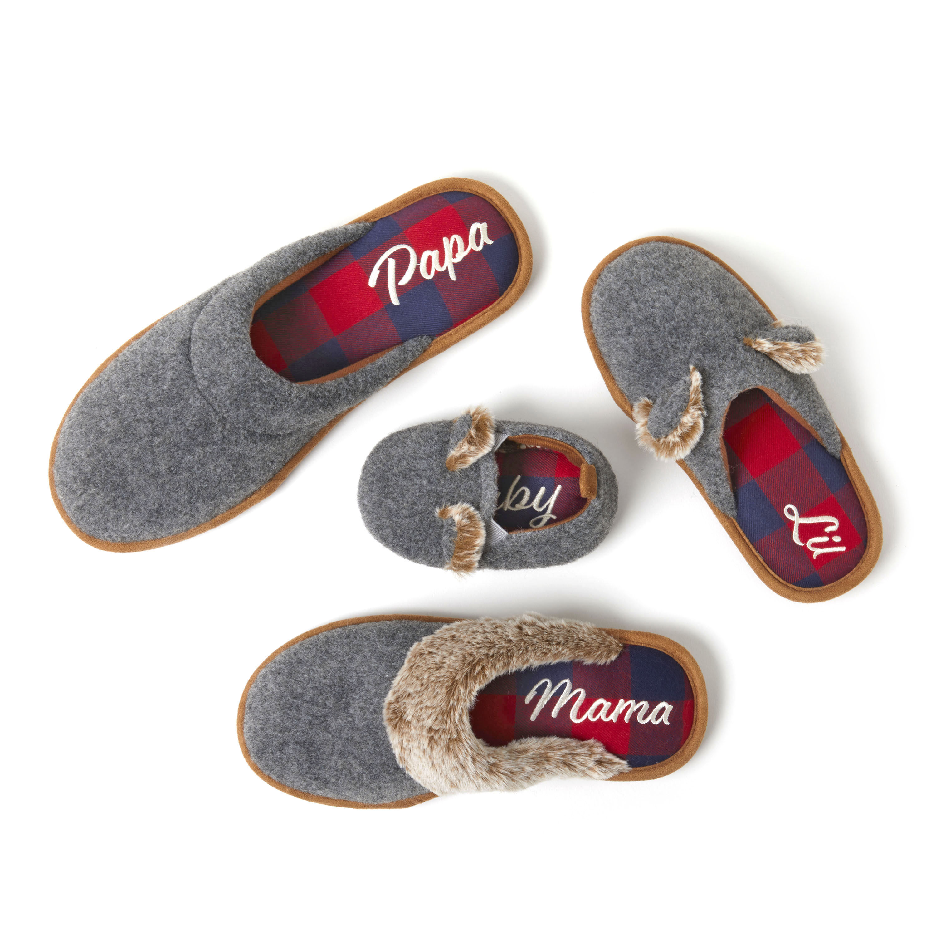 Kid's Family Scuff with Lil Bear Embroidery