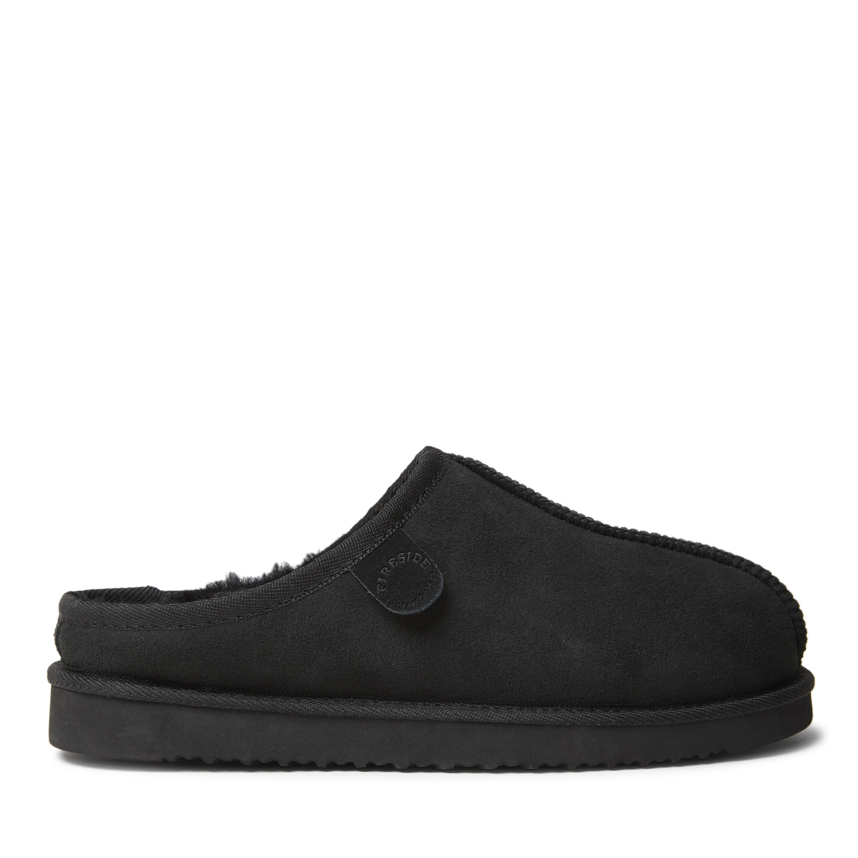 Men's Fireside by Dearfoams Grafton Genuine Shearling Clog Slipper with Woven Accent
