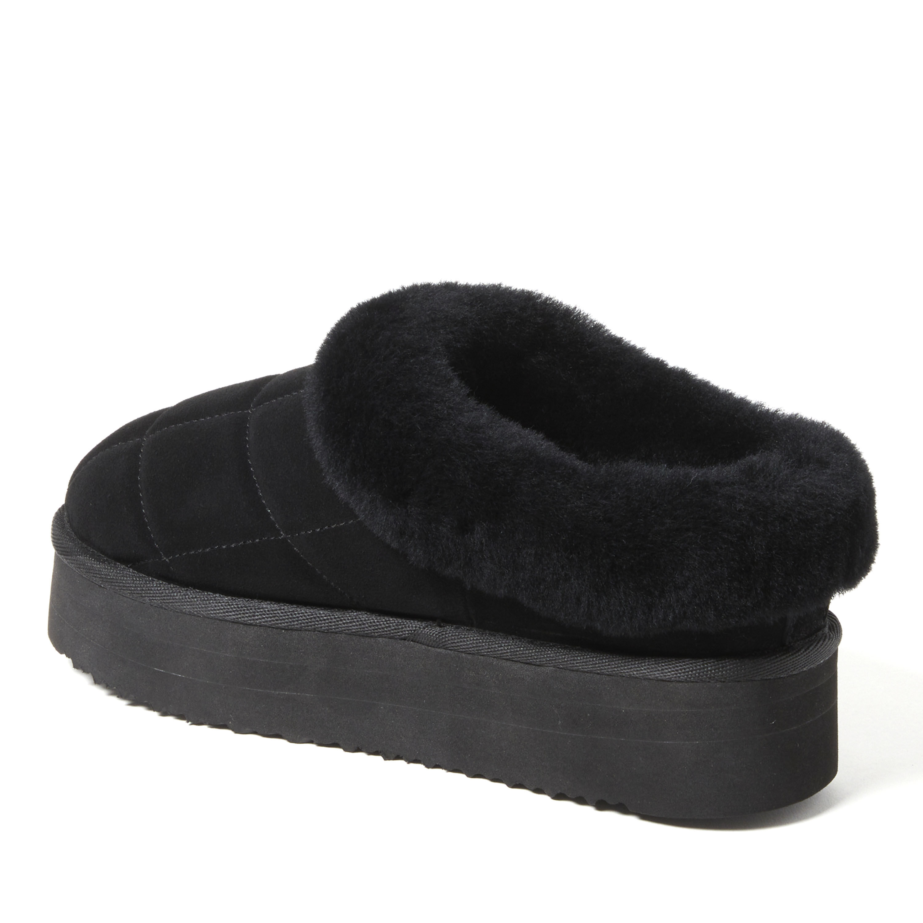 Women's Fireside by Dearfoams Bendigo Genuine Shearling Quilted Platform Clog