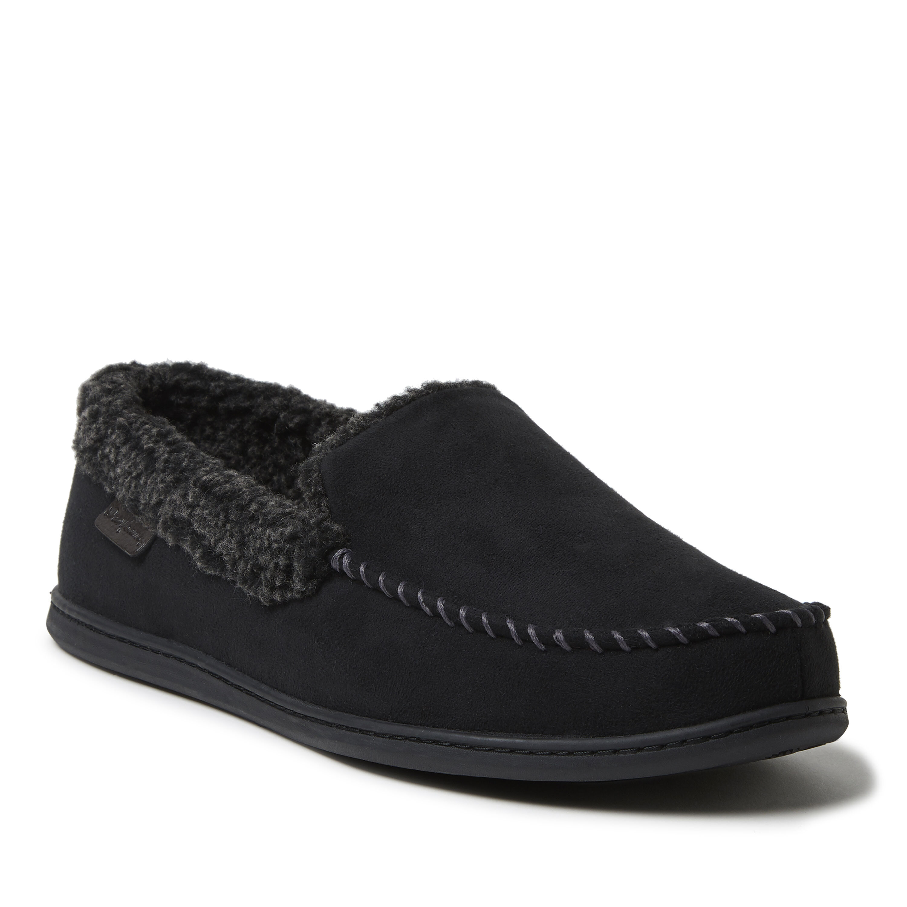 Men's dearfoams microsuede whipstitch trim shop moccasin slippers
