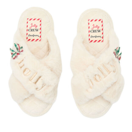 Women's Holiday Fur Slide