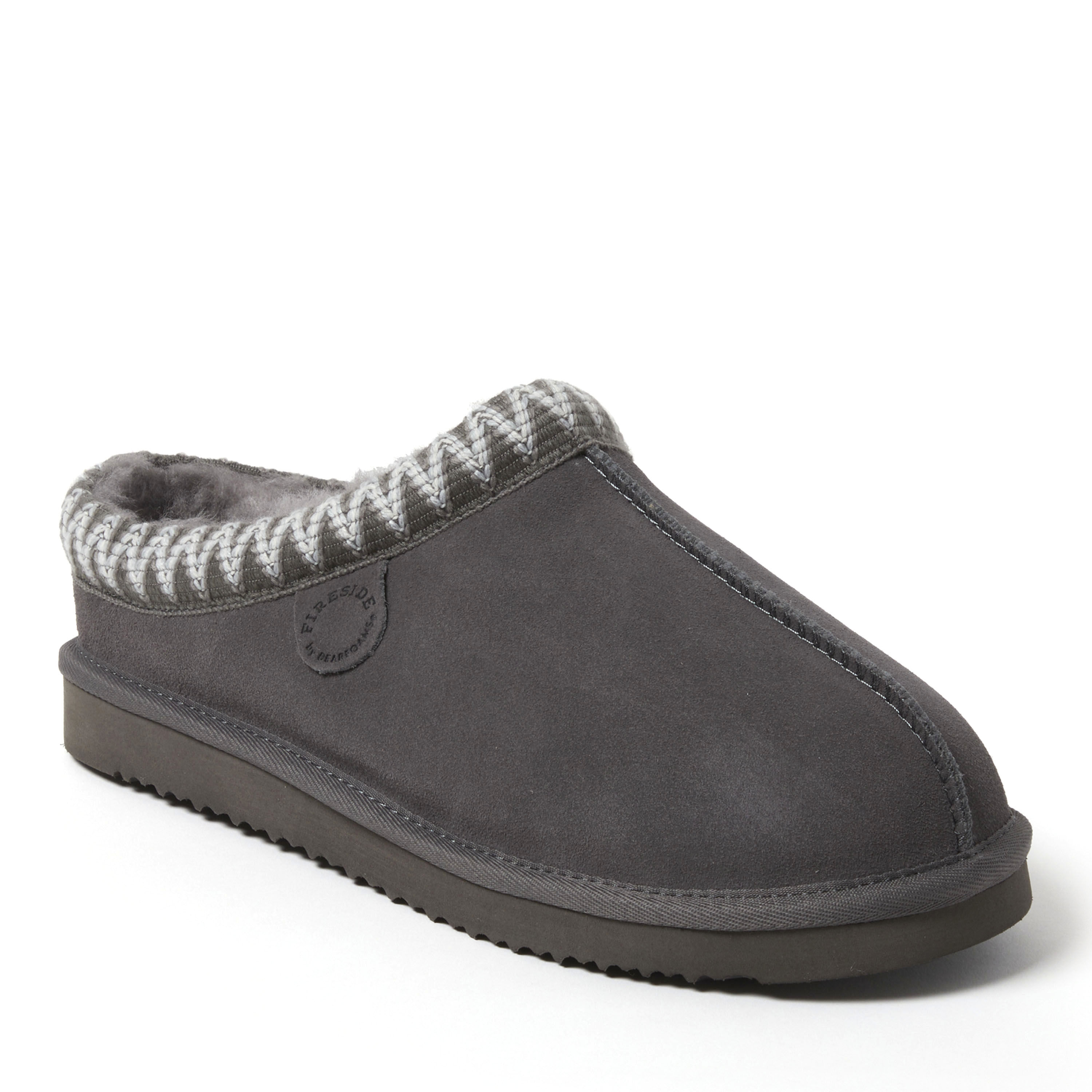 Men's Fireside by Dearfoams Grafton Genuine Shearling Clog With Taping - Water Resistant
