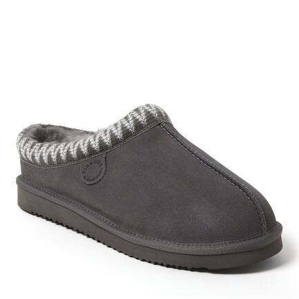 Men's Fireside by Dearfoams Grafton Genuine Shearling Clog With Taping - Water Resistant