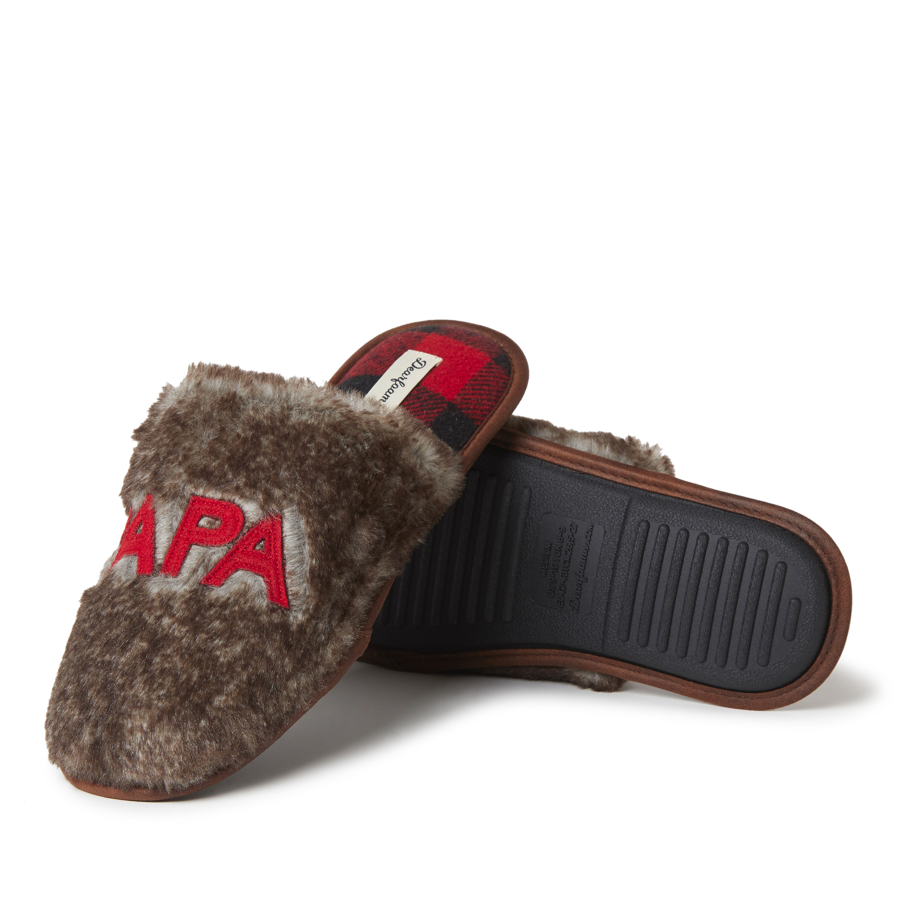 Men's Furry Papa Bear Scuff Slipper