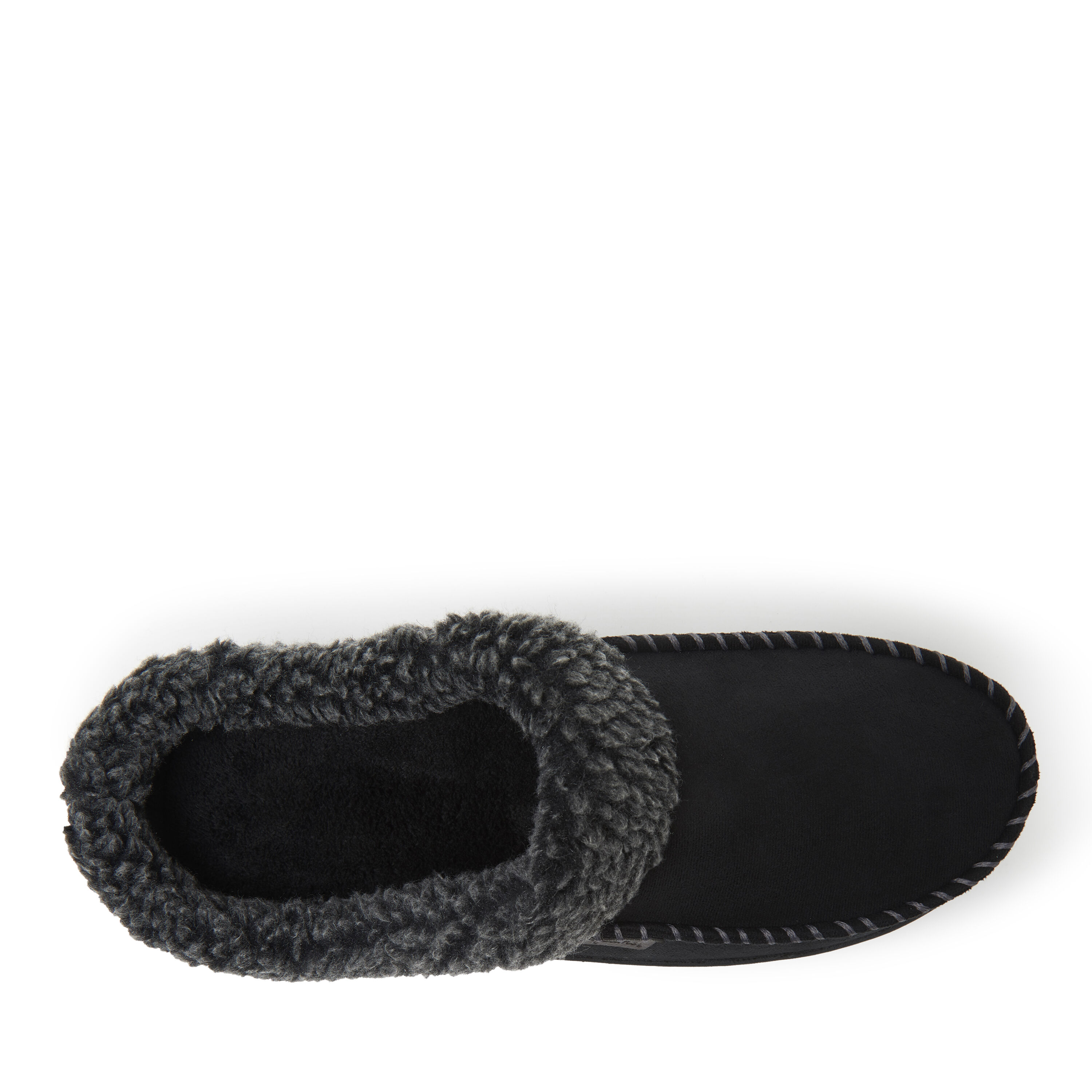 Men's dearfoams microsuede hotsell whipstitch trim clog slippers