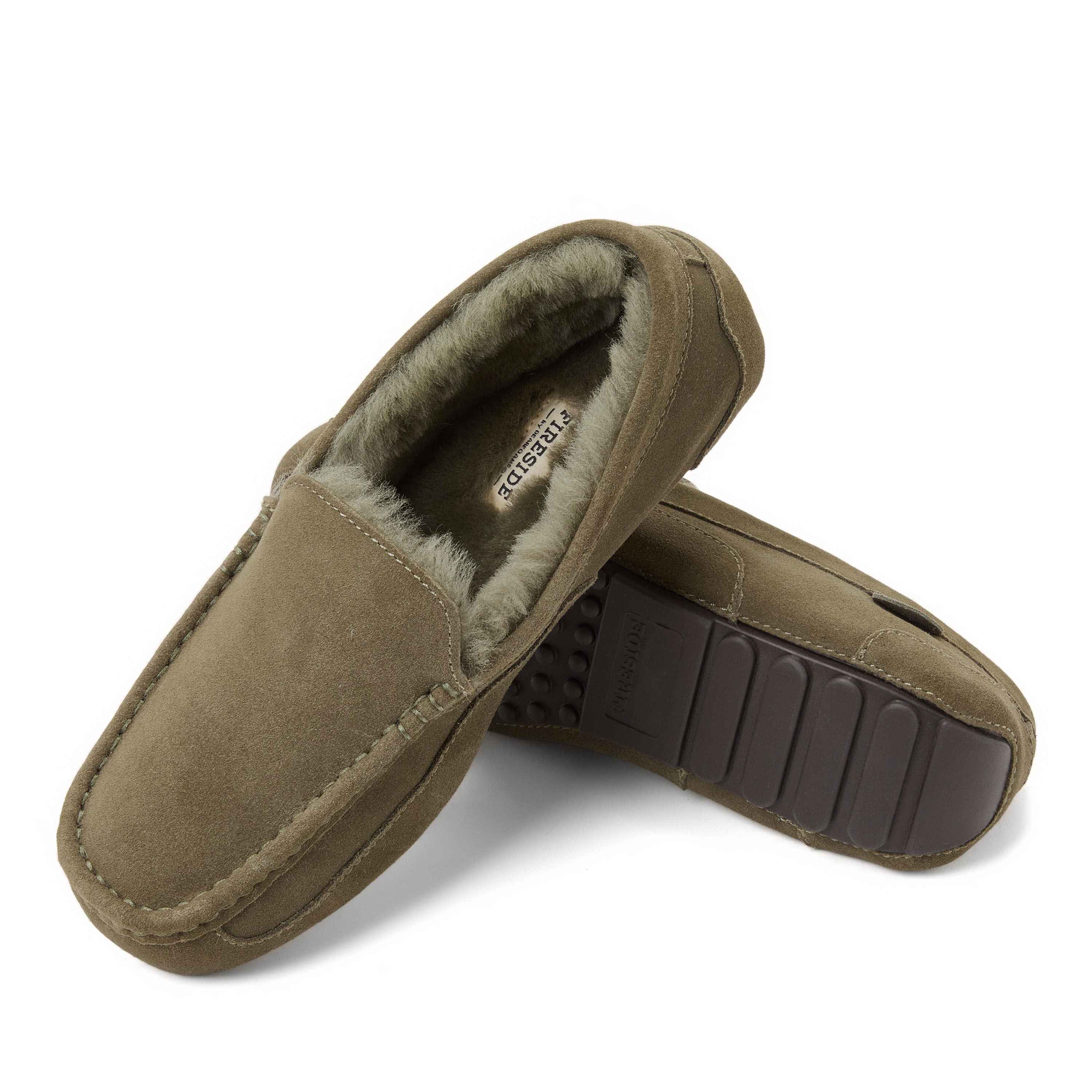 Men's Fireside by Dearfoams Melbourne Genuine Shearling Moccasin Slipper