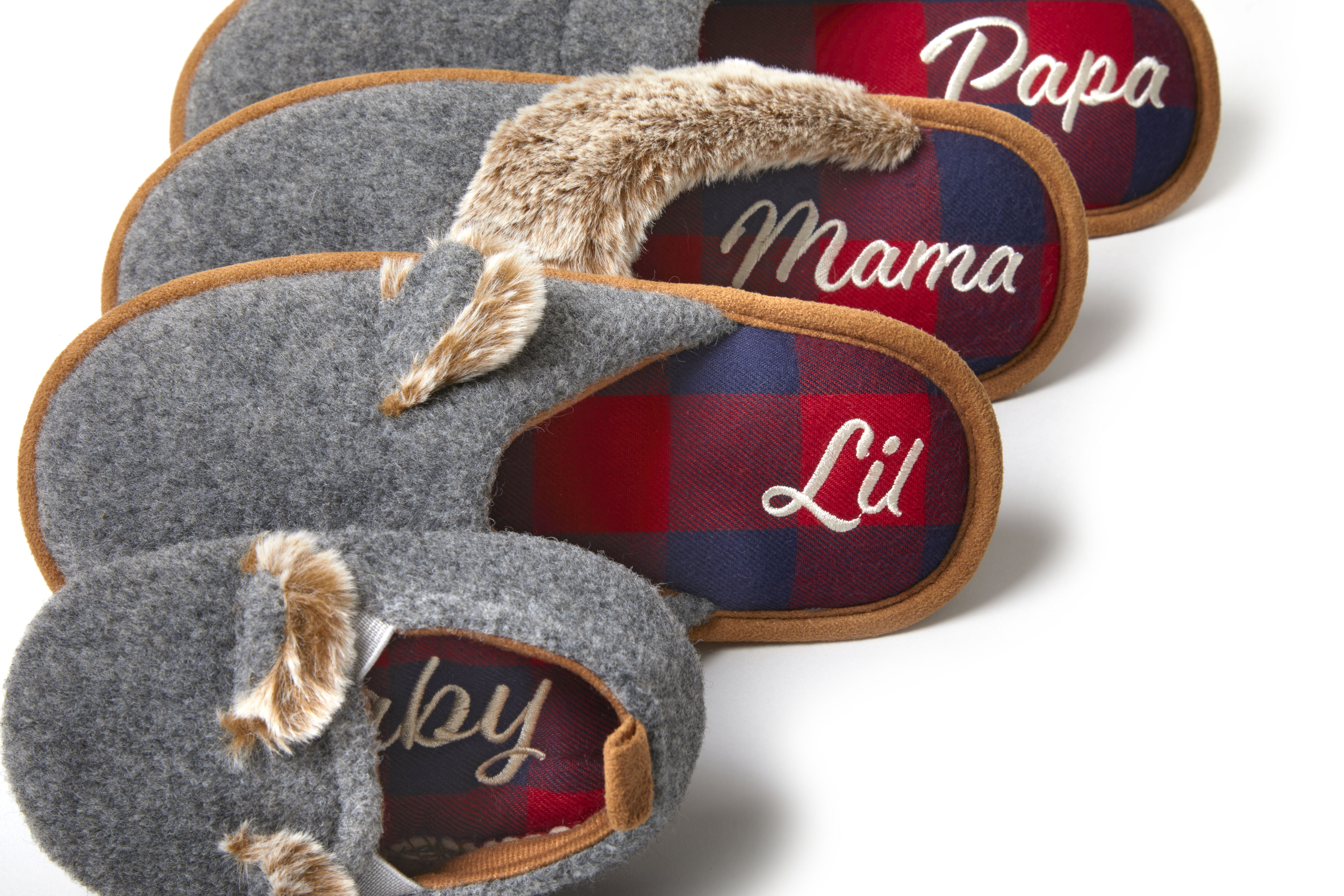 Kid's Family Scuff with Lil Bear Embroidery