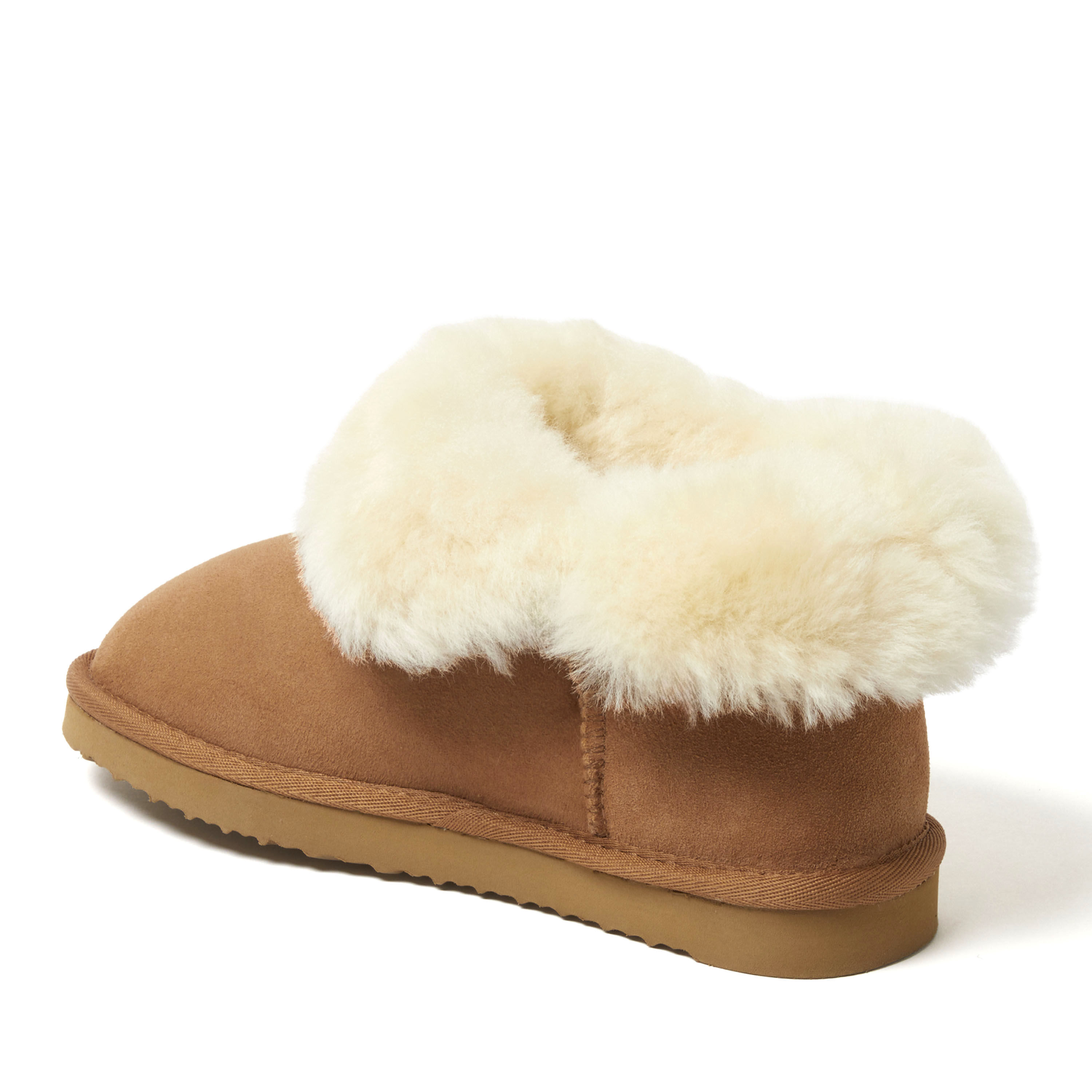 Women's Fireside by Dearfoams Perth Genuine Shearling Foldover Boot Slipper