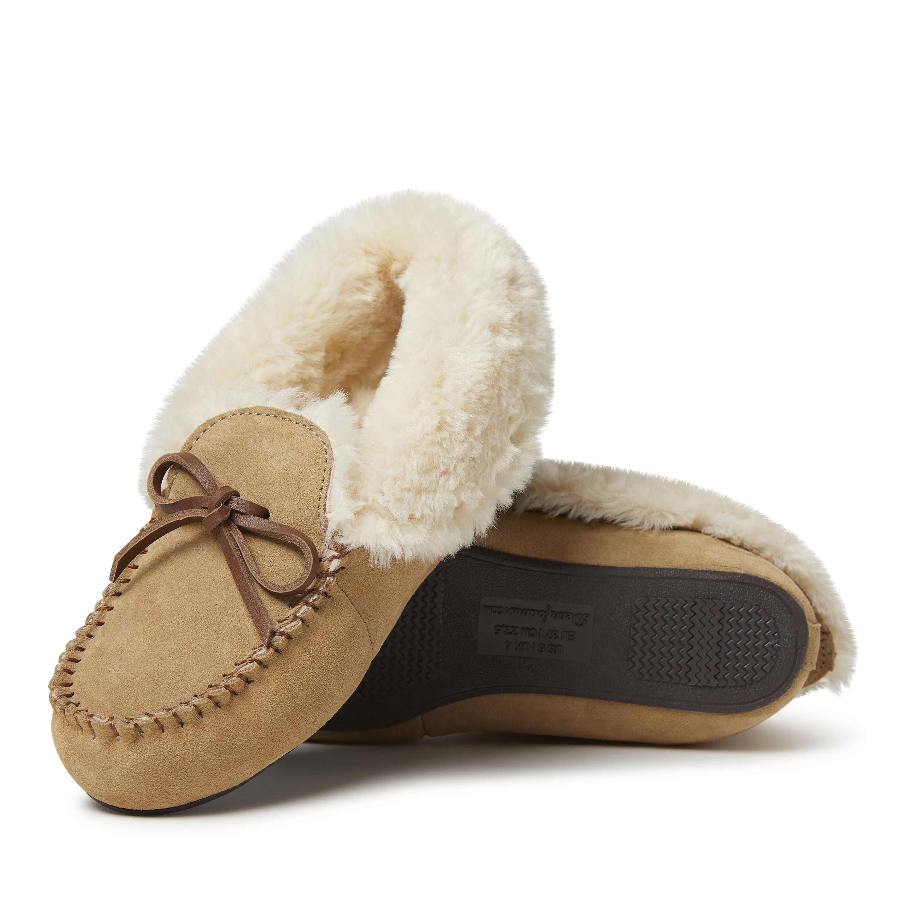 Womens extra wide moccasin slippers best sale