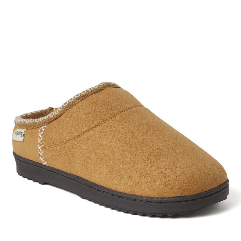 Women's Microsuede Clog Slipper with Faux Fur