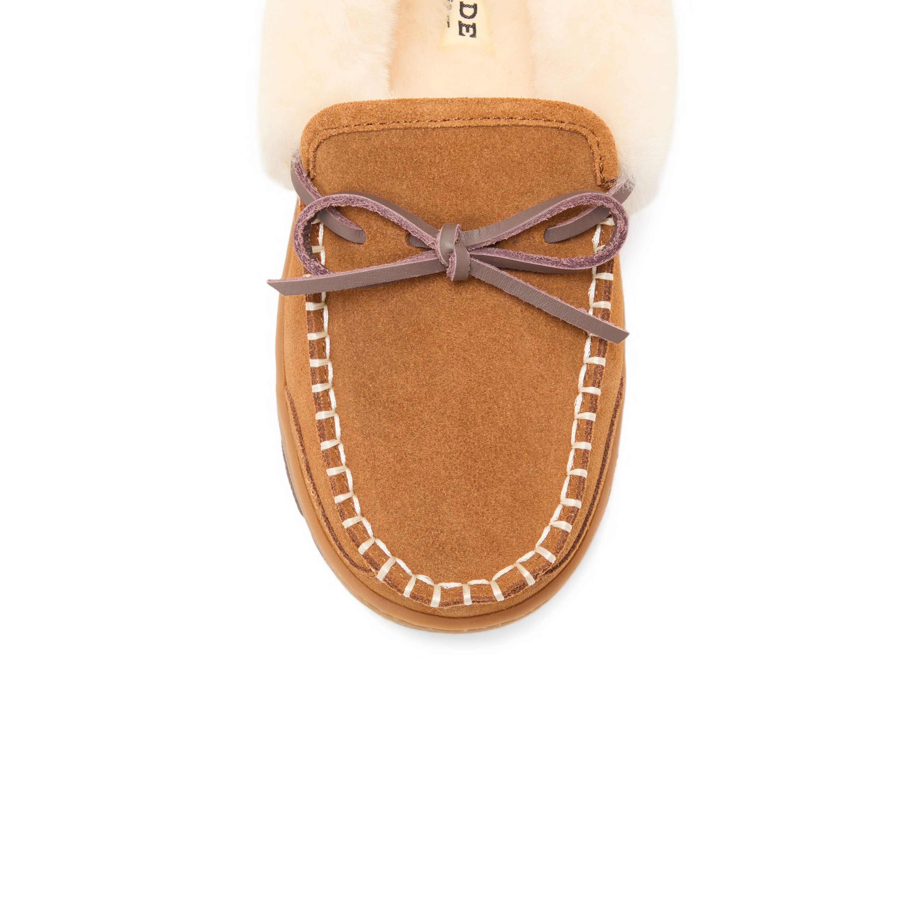 Women's Fireside by Dearfoams Gladstone Genuine Shearling Moc With Stitching