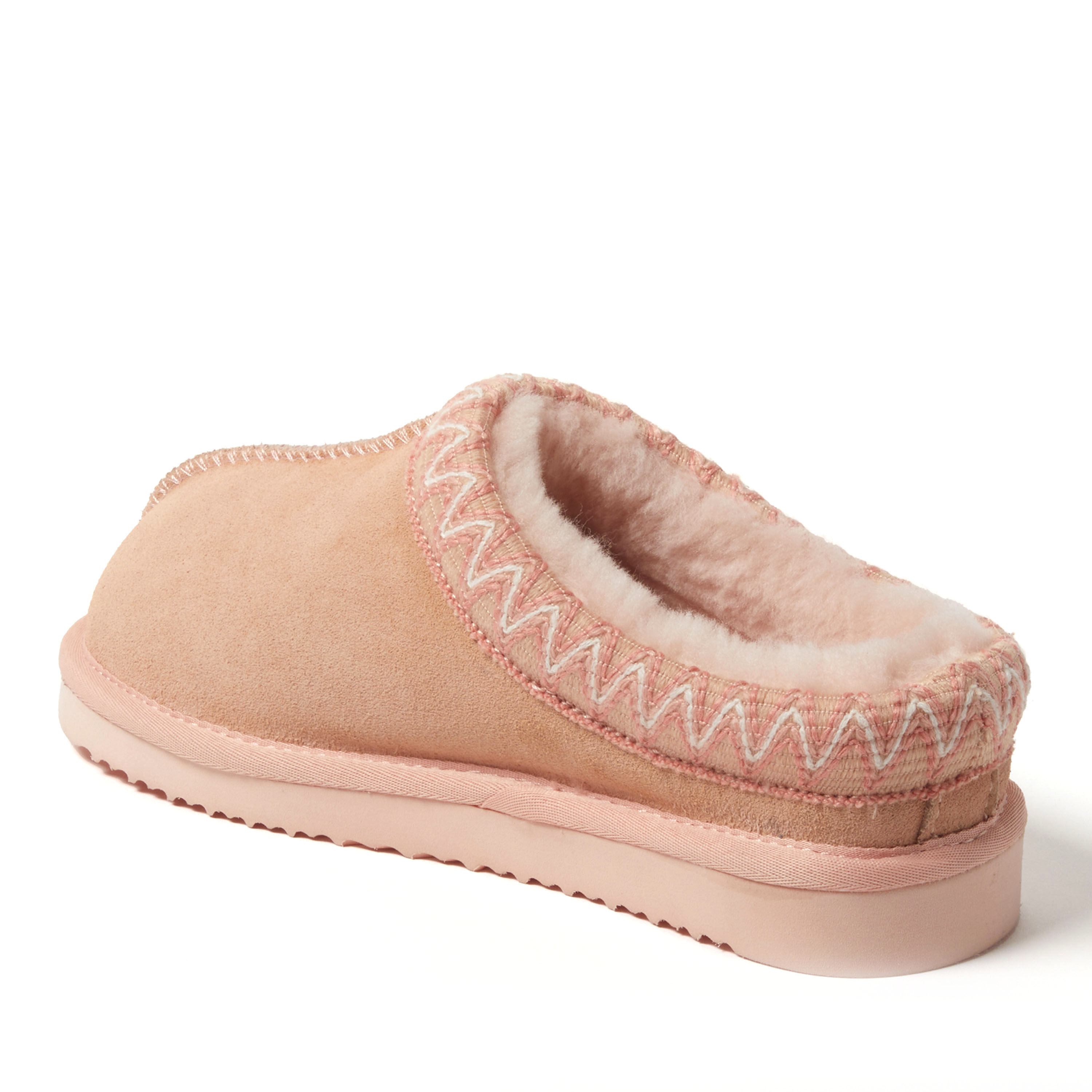 Women's Fireside by Dearfoams Greta Genuine Shearling Clog With Taping