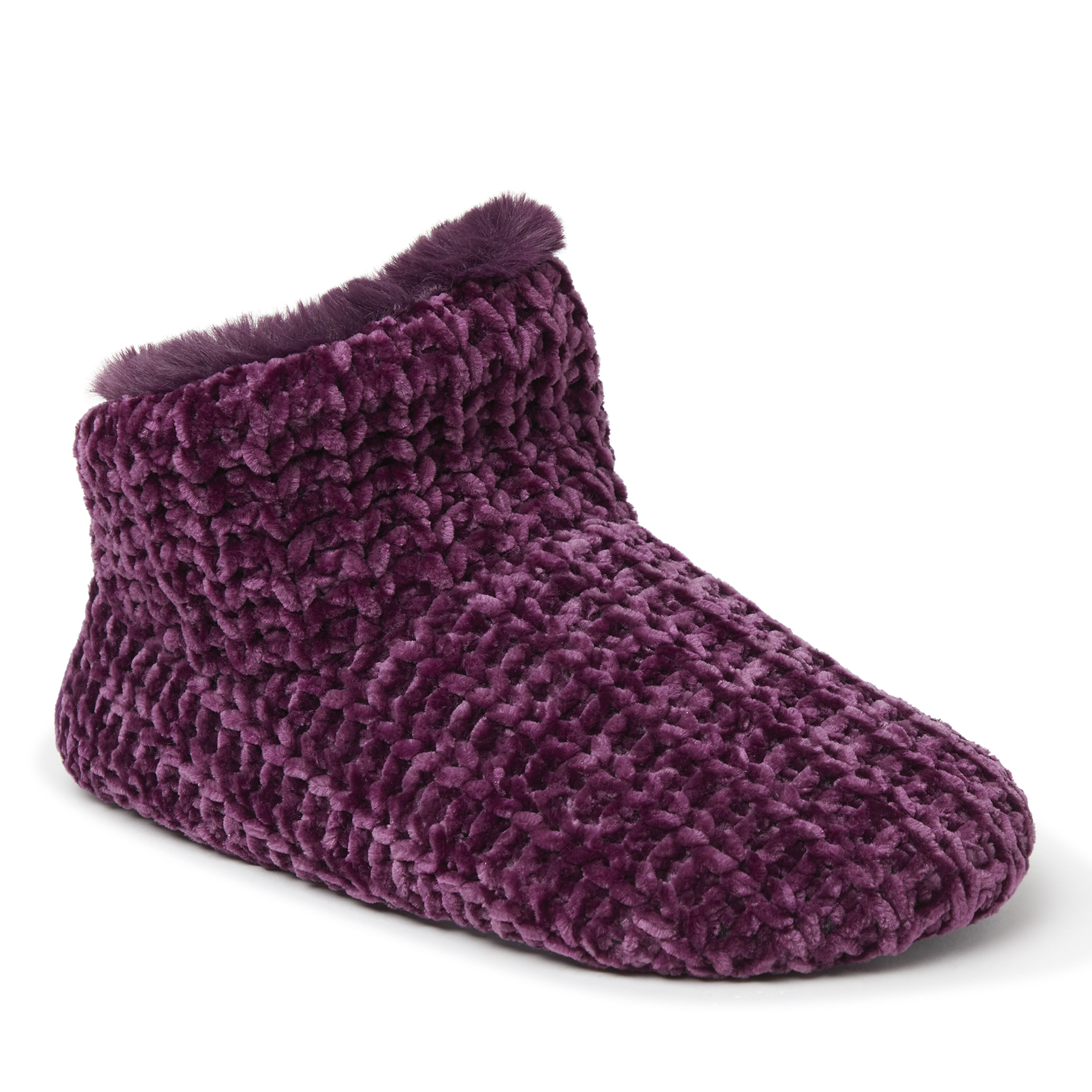Women's dearfoams chenille knit shop boot slippers