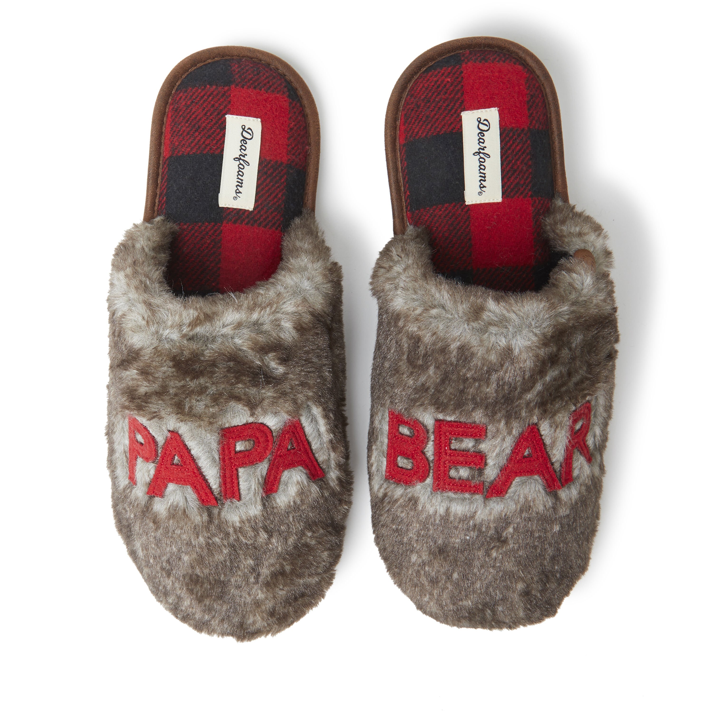 Men's Furry Papa Bear Scuff Slipper