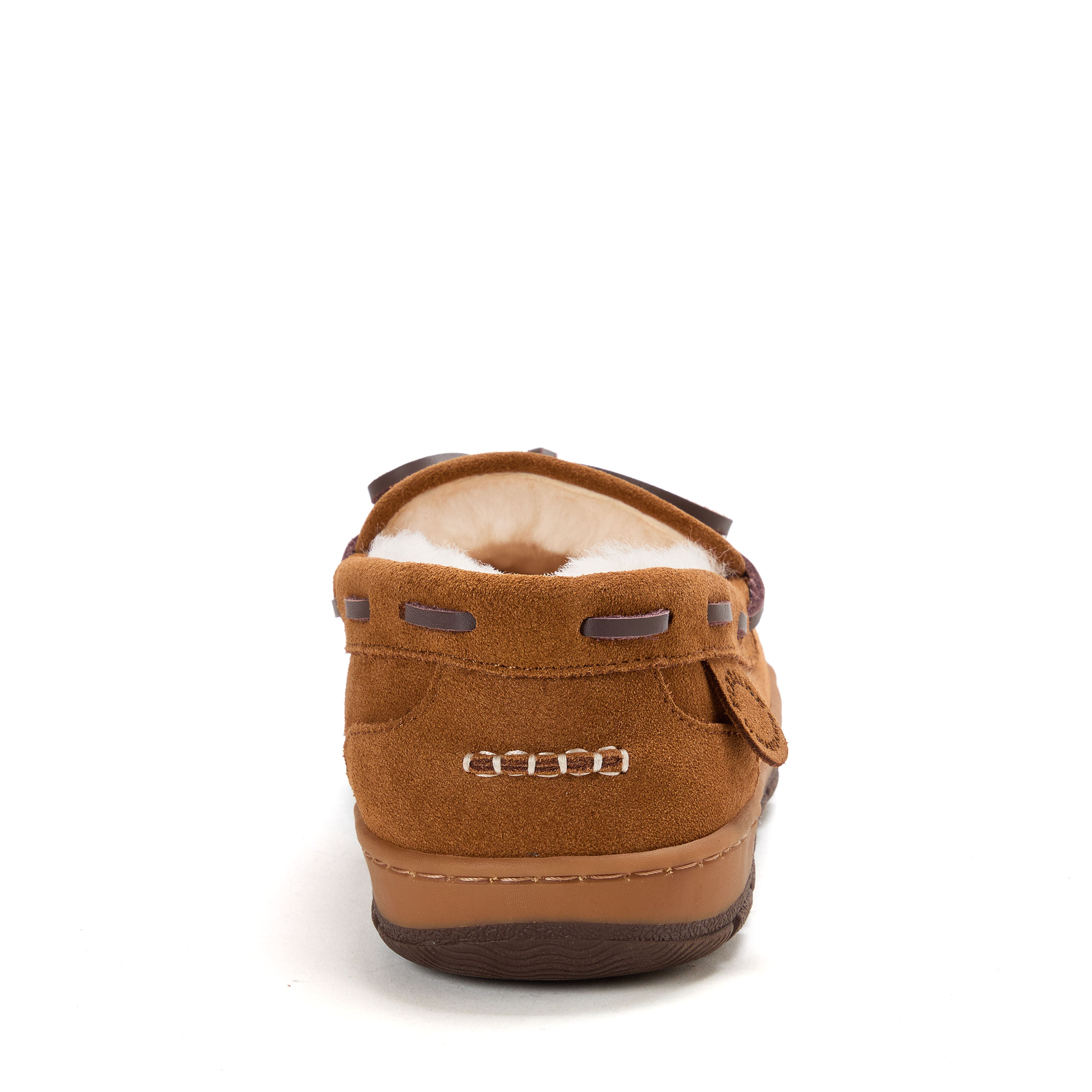 Men's Fireside by Dearfoams Forster Genuine Shearling Moc With Stitching