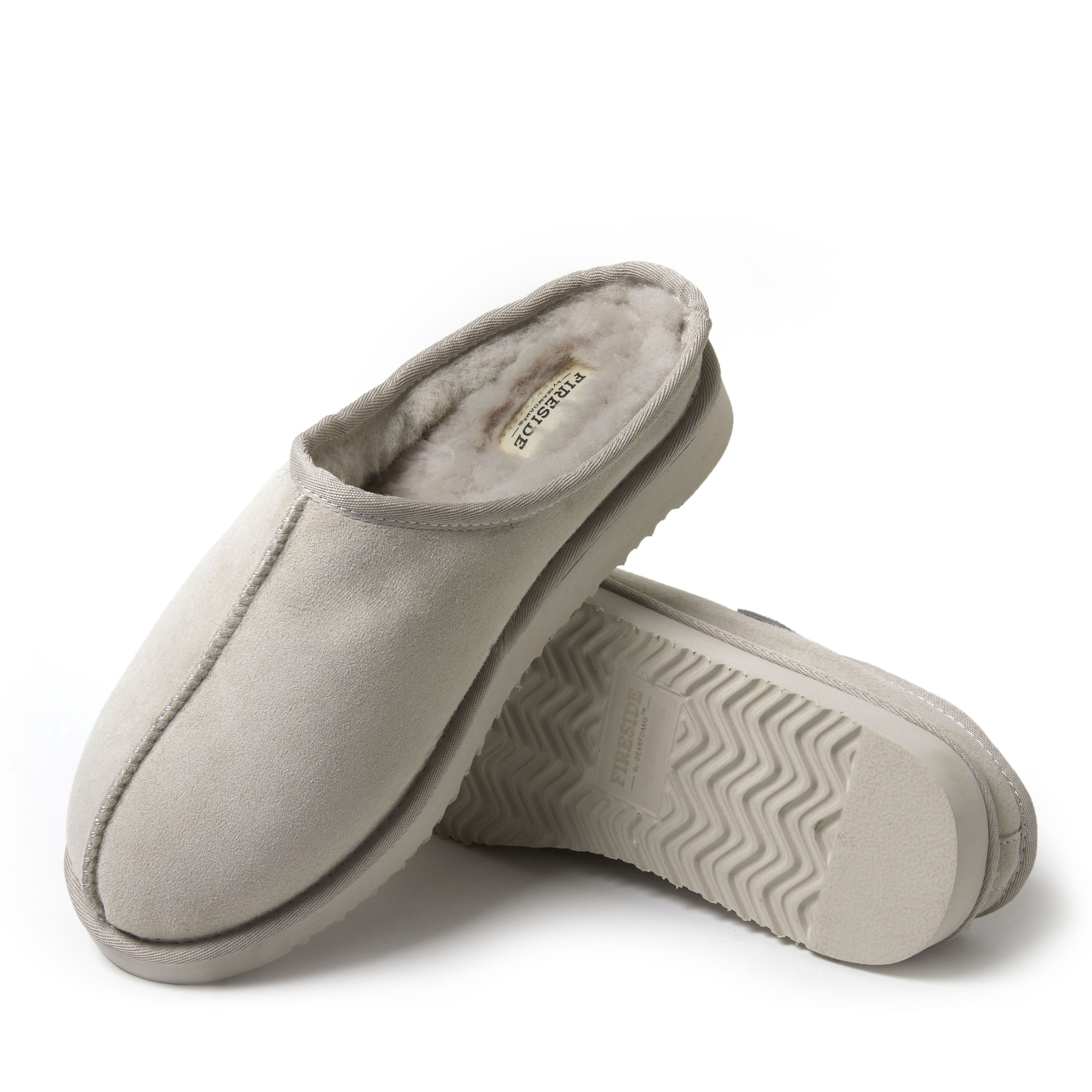 Men's Fireside by Dearfoams Grafton Genuine Shearling Clog Slipper with Woven Accent