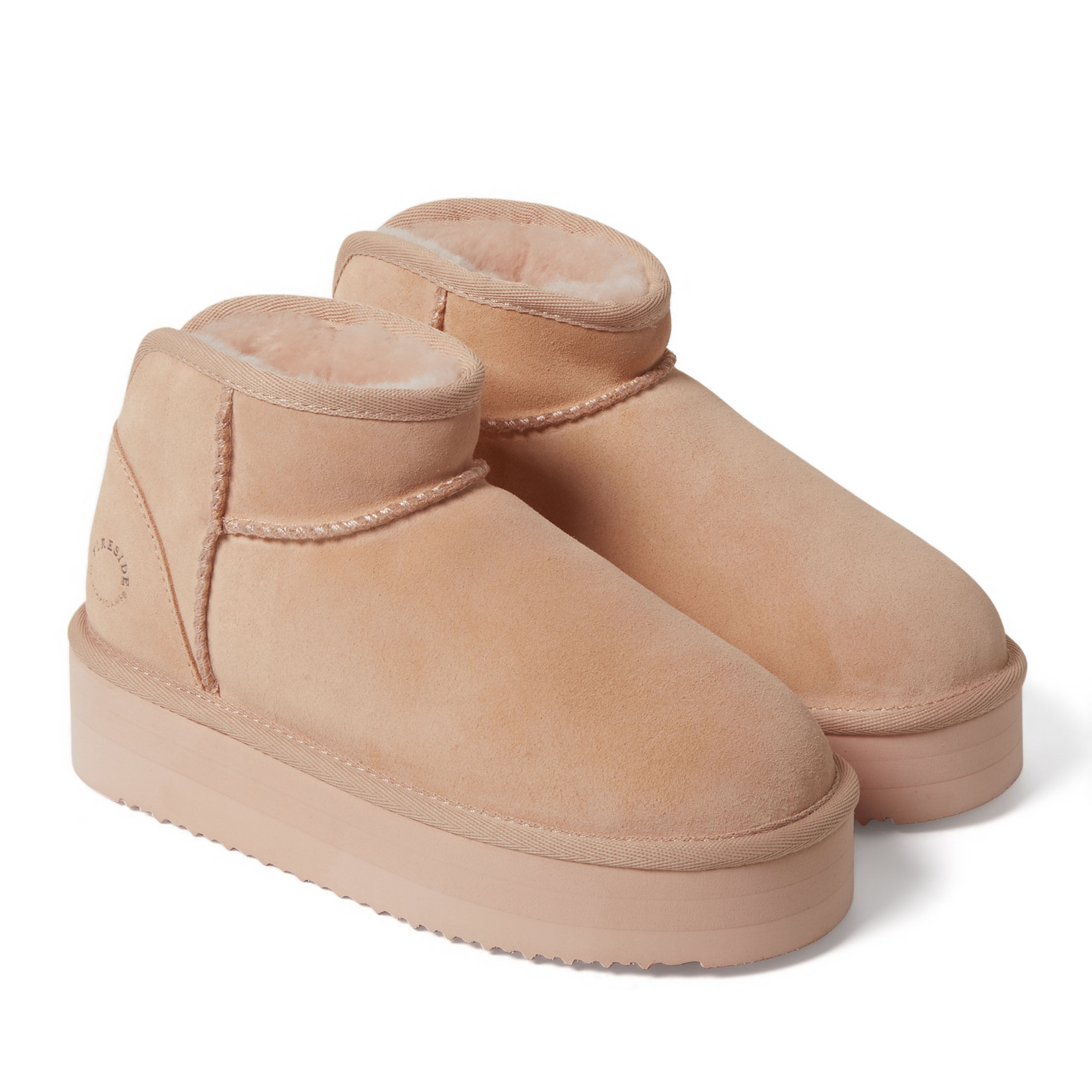 Women's Fireside by Dearfoams Kingston Genuine Shearling Platform Bootie