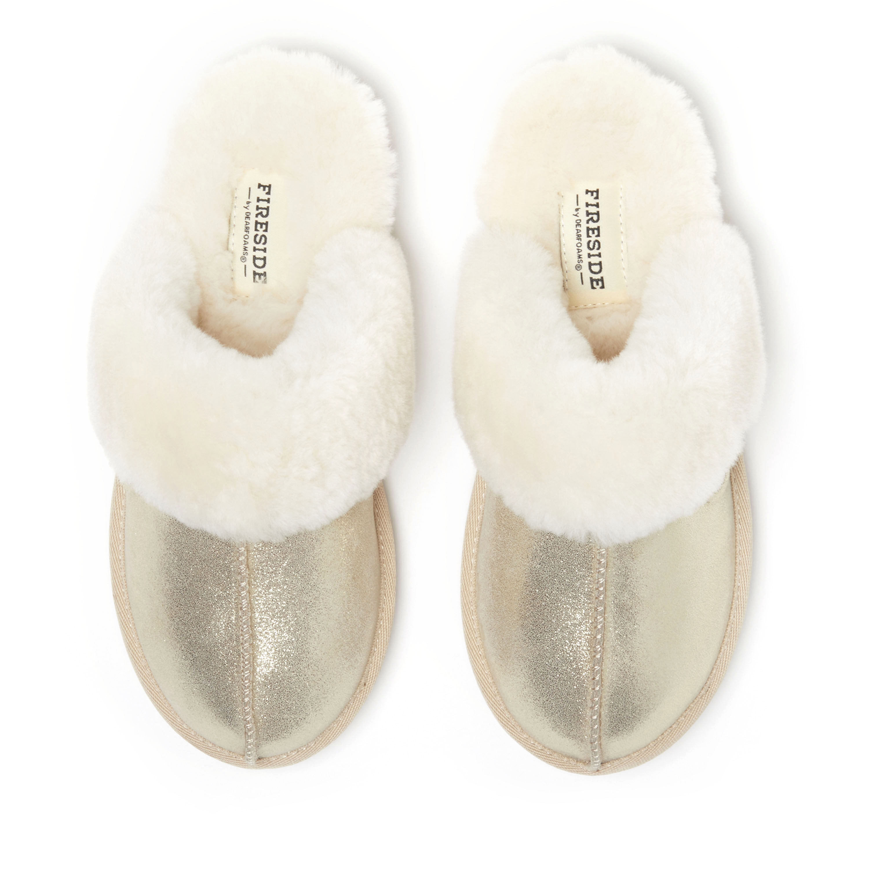Dearfoams women's fireside sydney genuine shearling scuff stores clearance