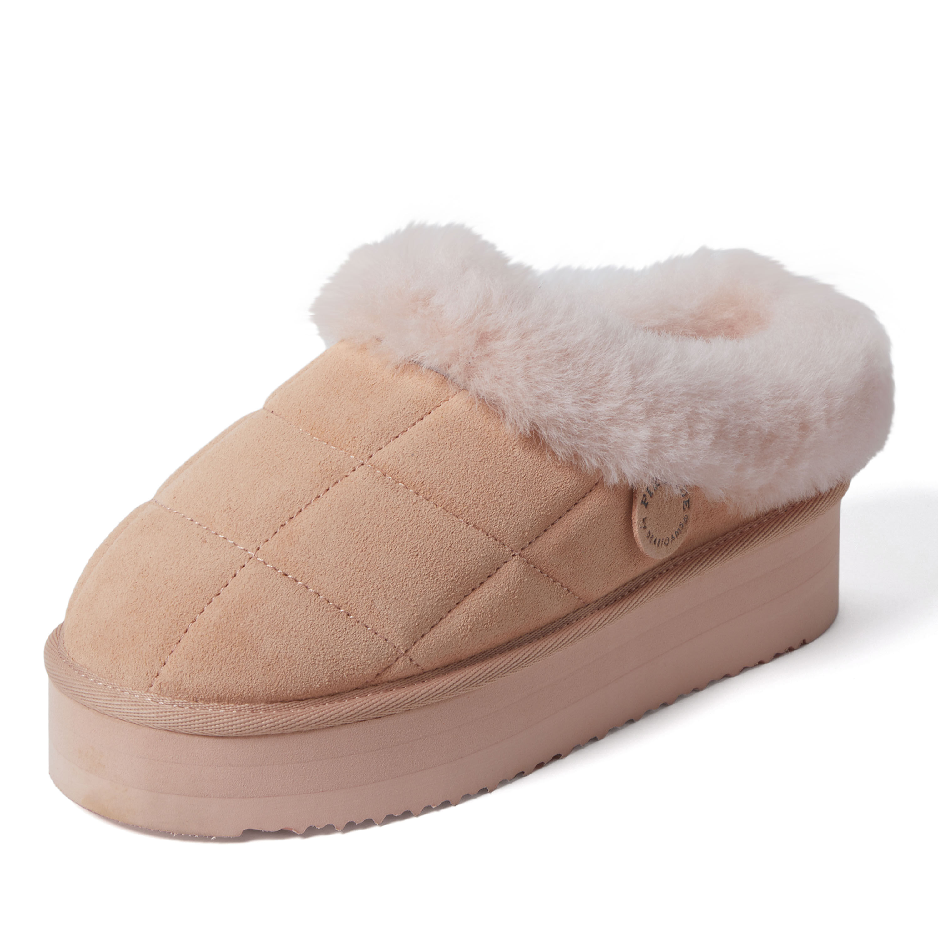 Women's Fireside by Dearfoams Bendigo Genuine Shearling Quilted Platform Clog