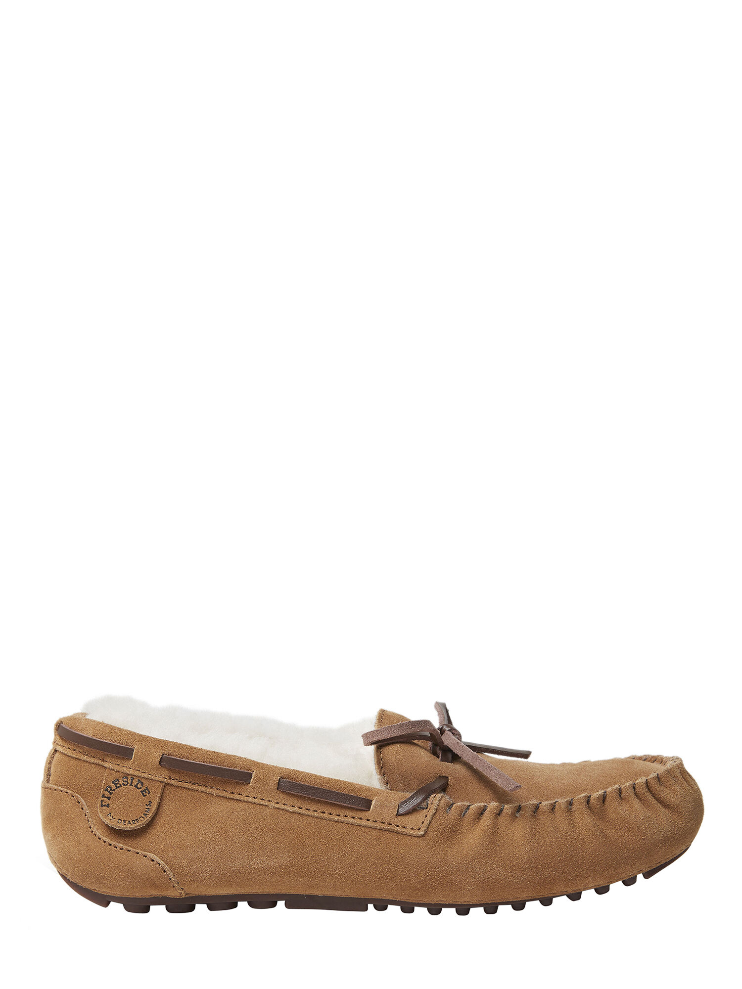 Women's Fireside by Dearfoams Victoria Genuine Shearling Lace Moccasin Slipper