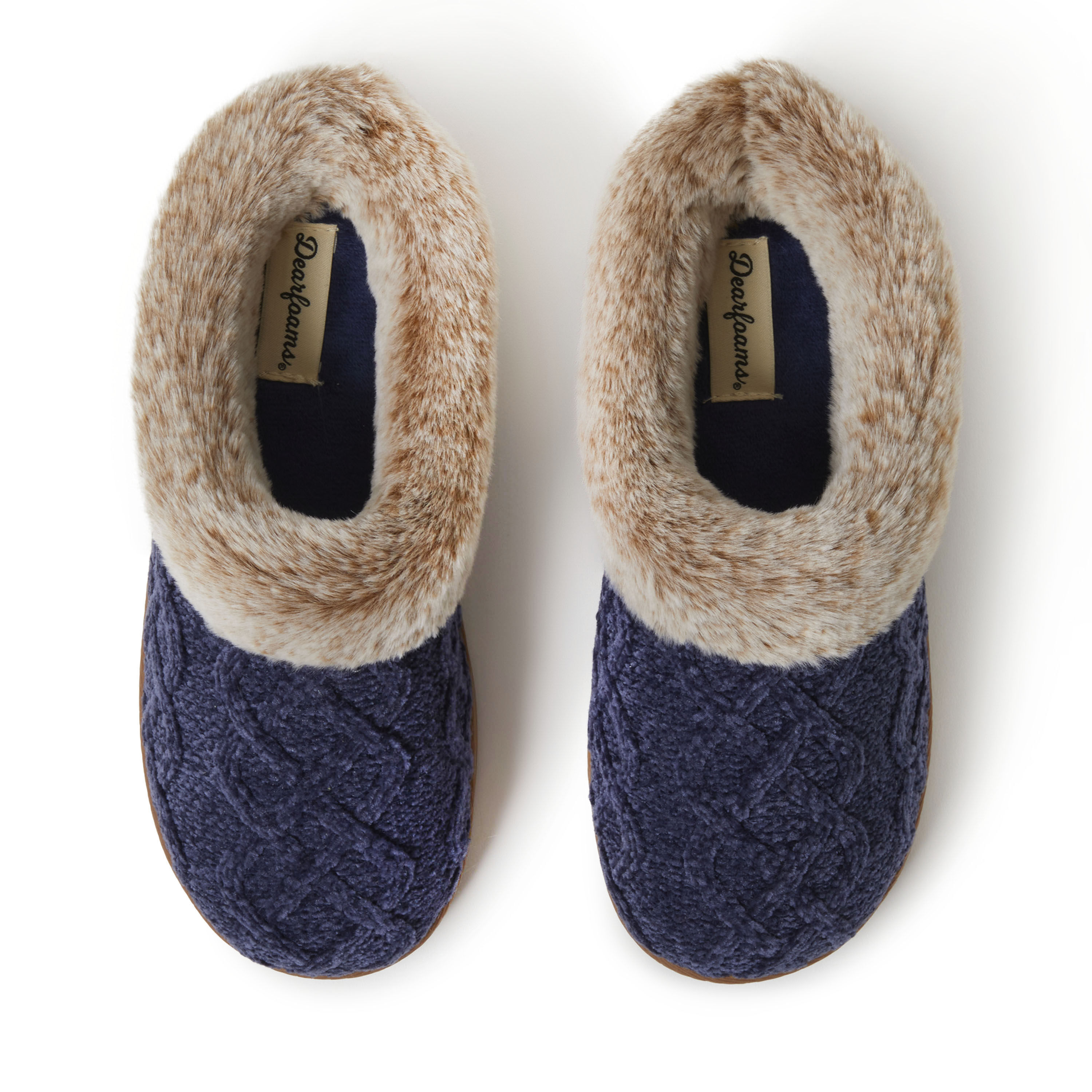 Women's dearfoams chenille sale knit clog slippers
