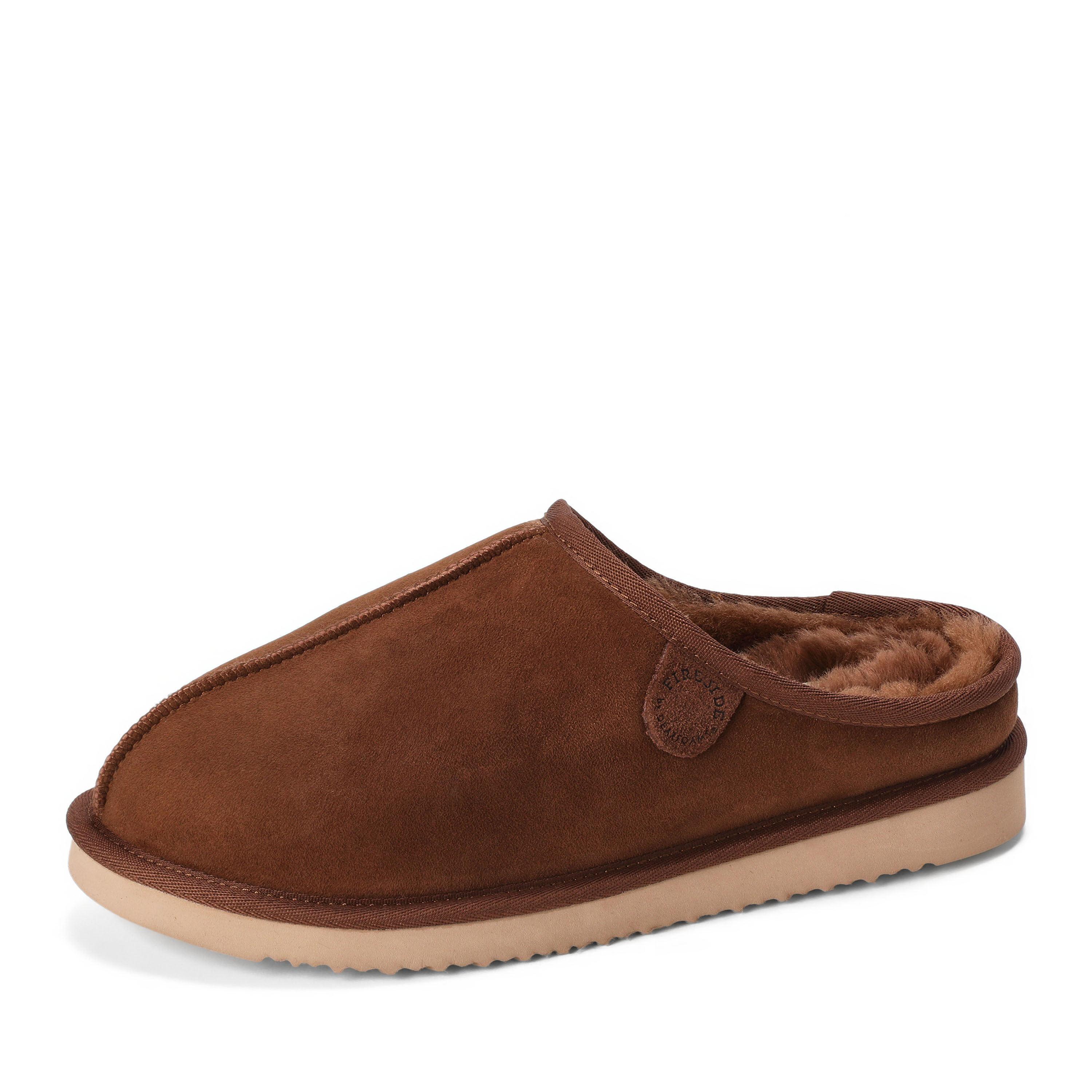 Men's Fireside by Dearfoams Grafton Genuine Shearling Clog Slipper with Woven Accent