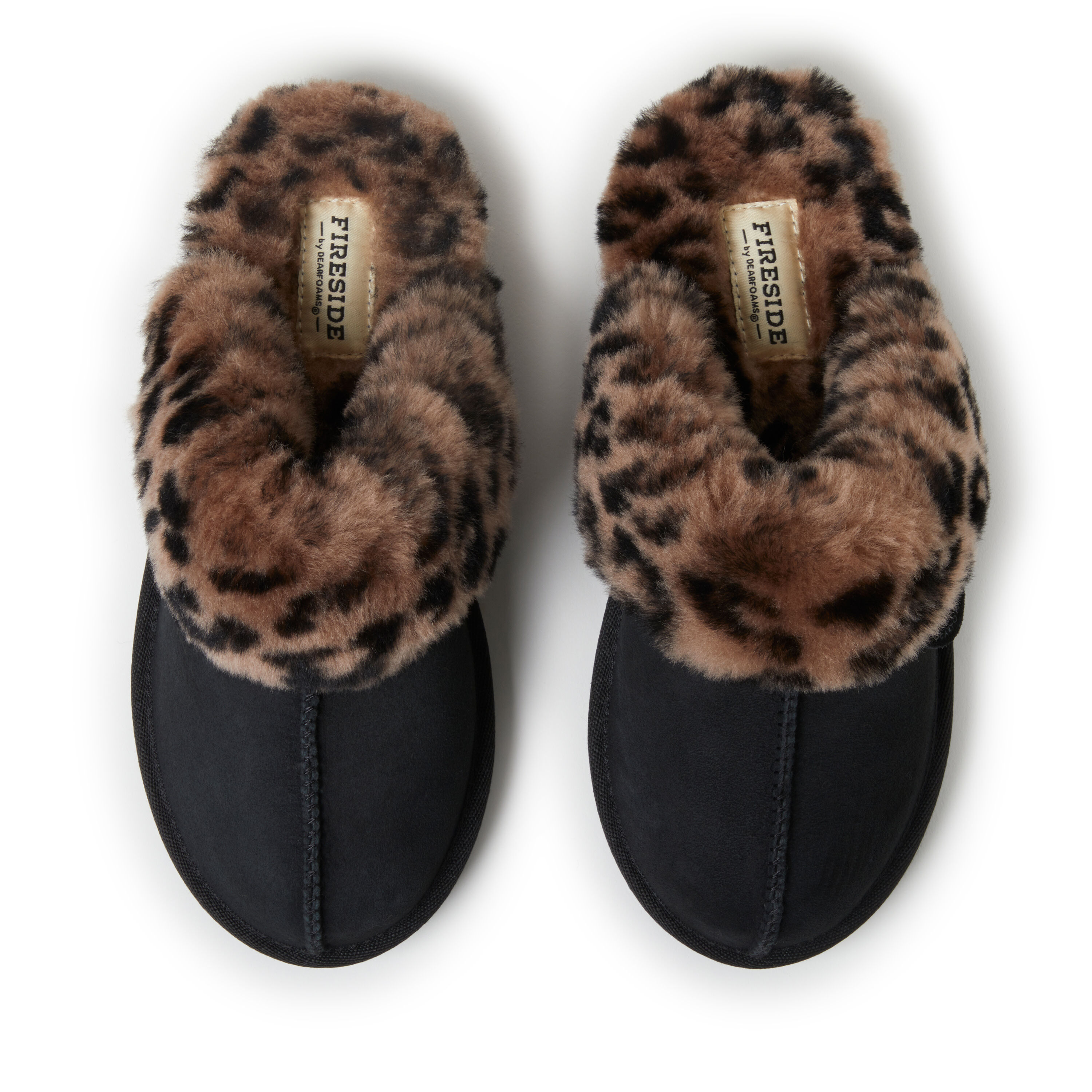 Cozy ii leopard print sales genuine shearling trim slipper