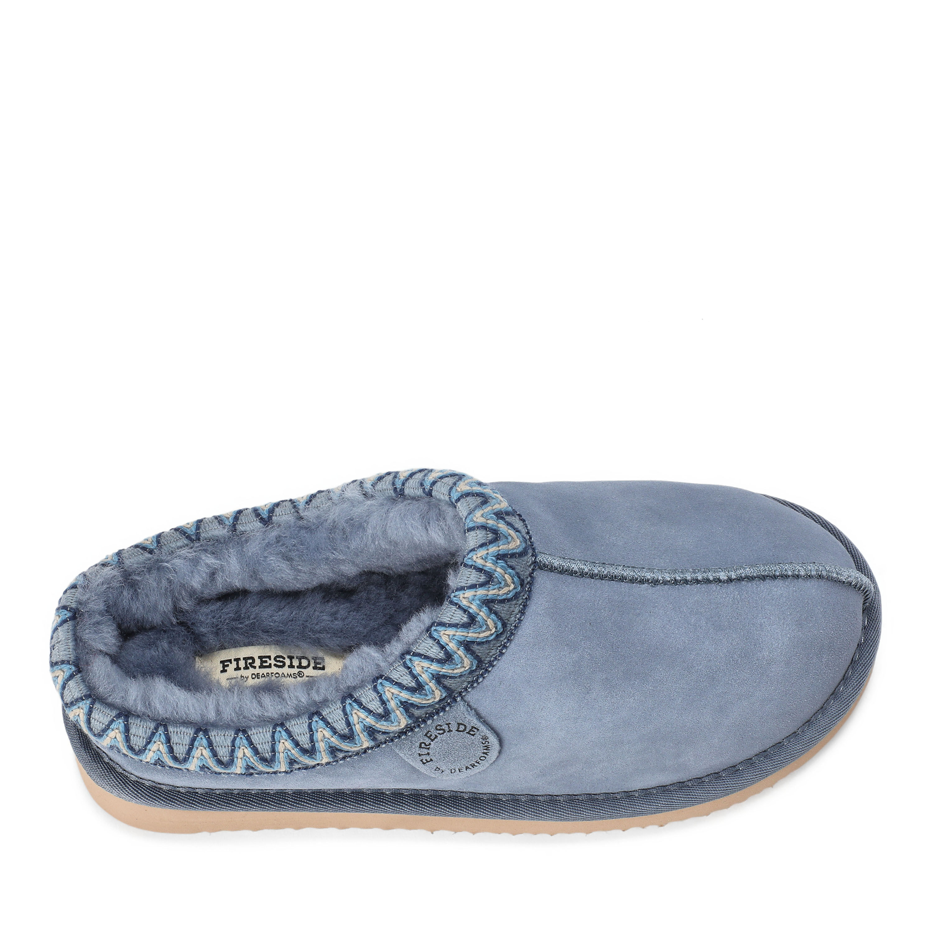 Women's Fireside by Dearfoams Greta Genuine Shearling Clog With Taping
