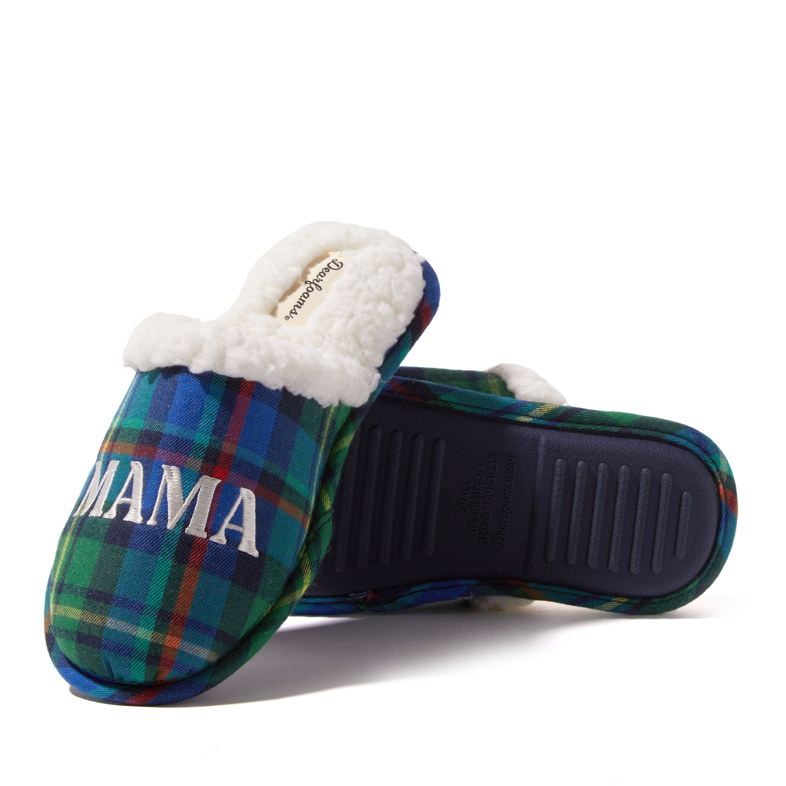 Dearfoams mama bear store plaid clog slippers