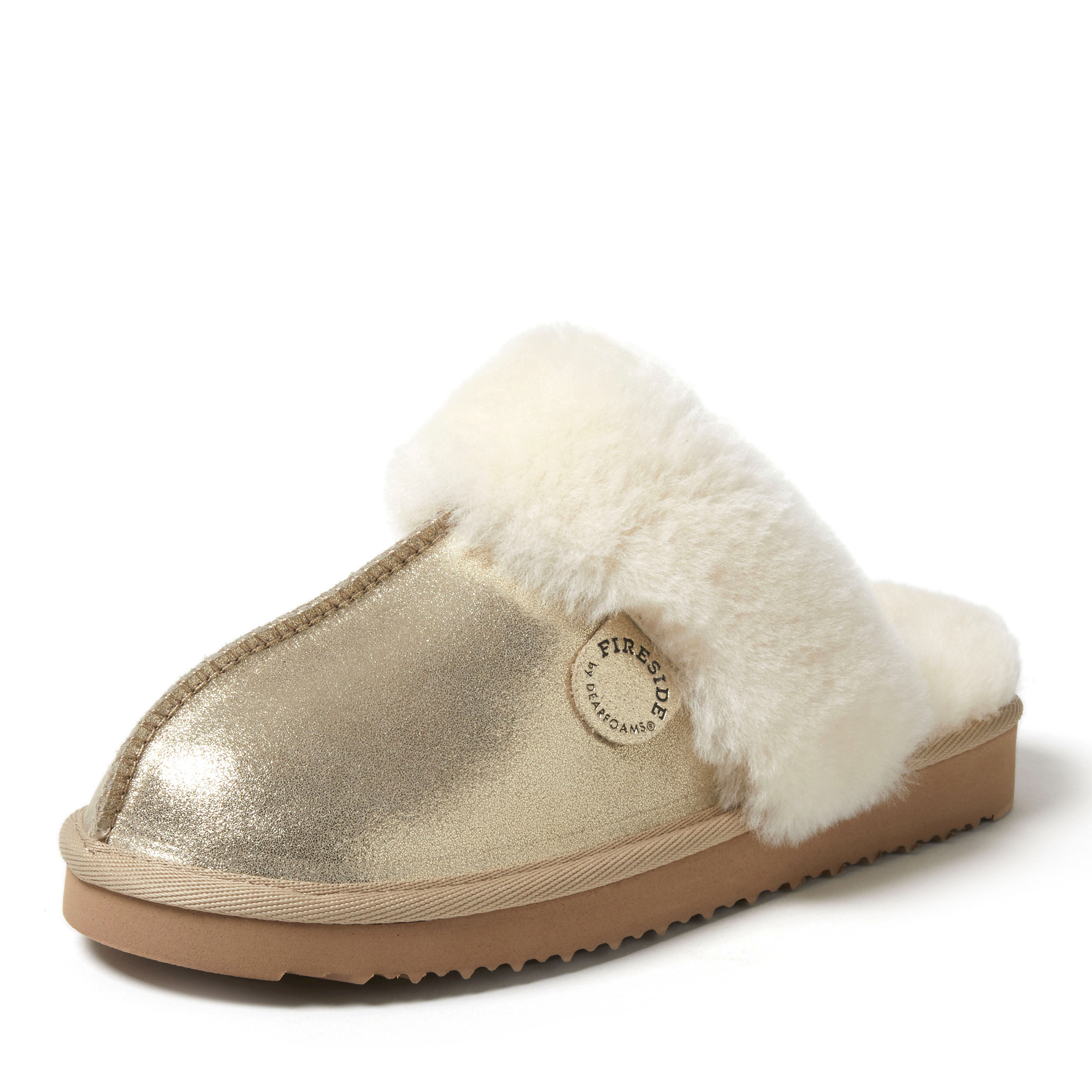 Dearfoams women's fireside store sydney genuine shearling scuff