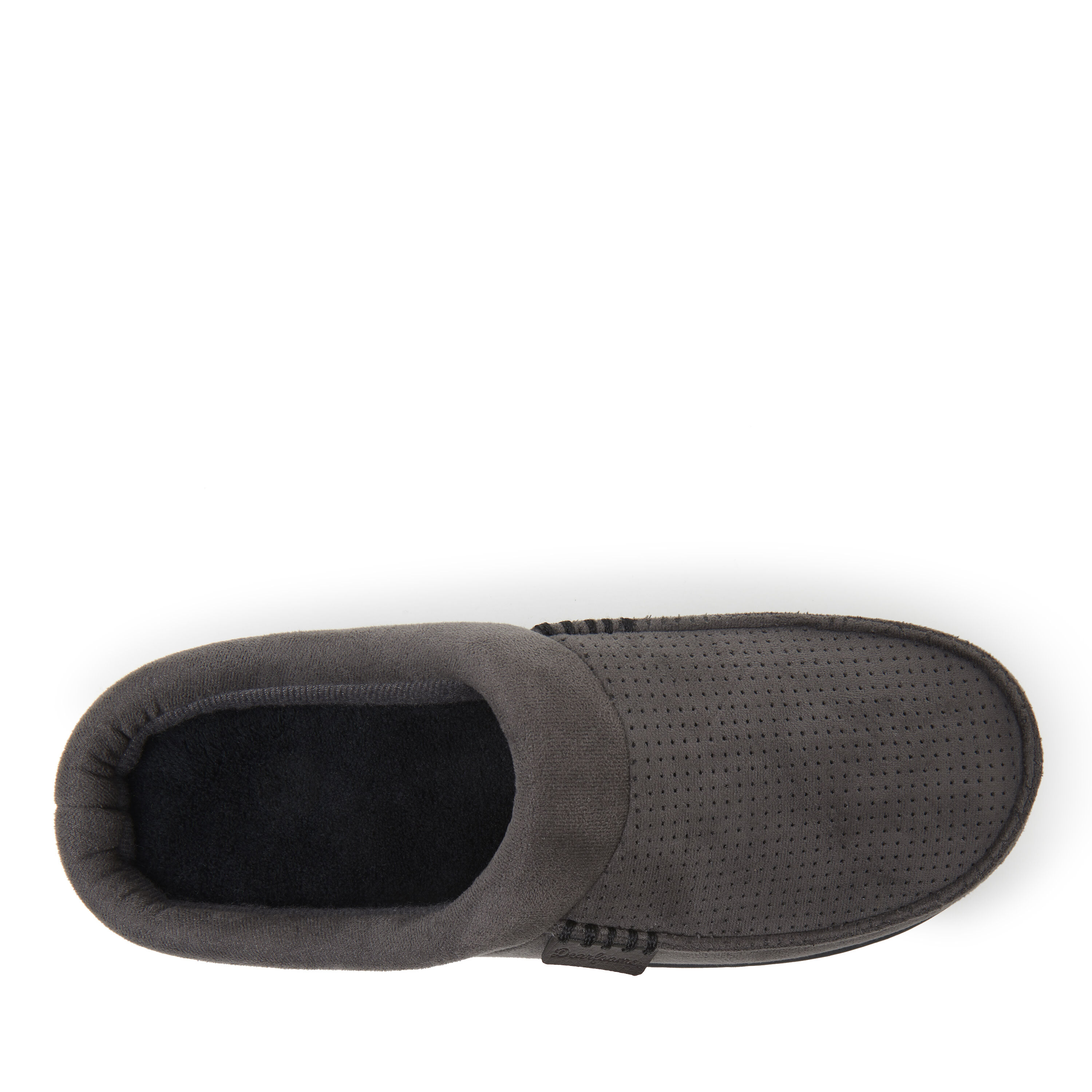 Men's dearfoams microsuede whipstitch trim clog slippers clearance
