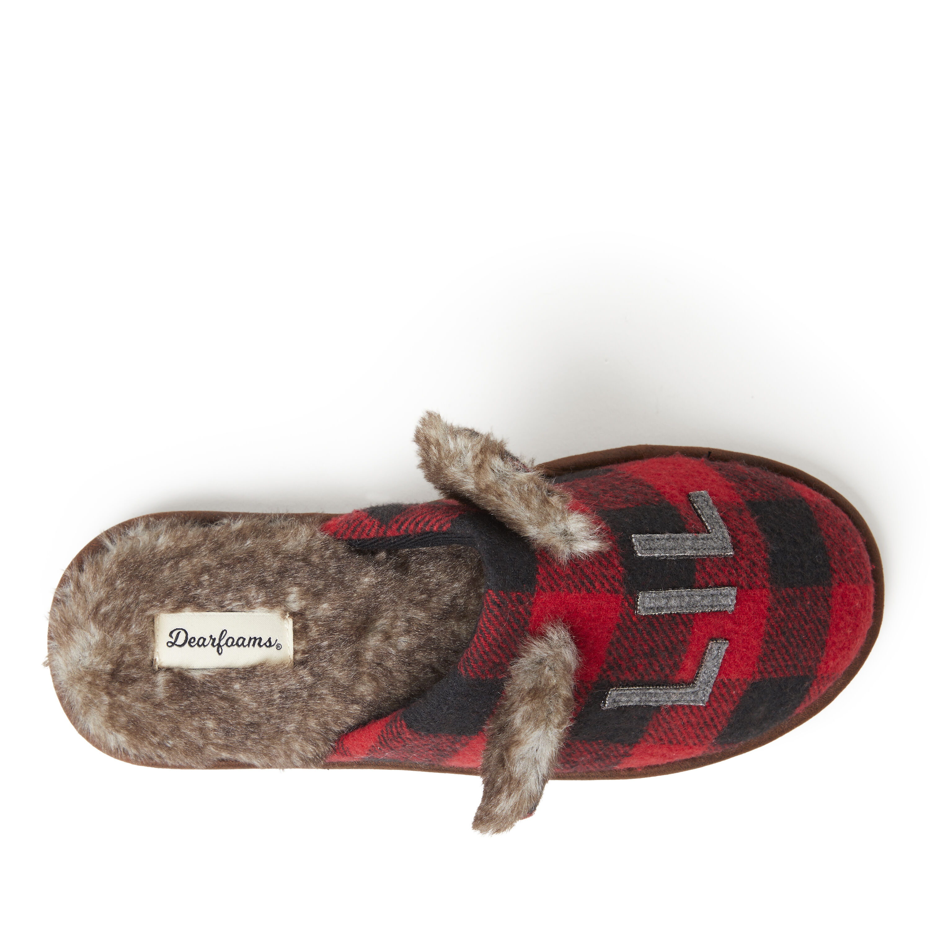 Unisex Buffalo Check Lil Bear Scuff Slipper