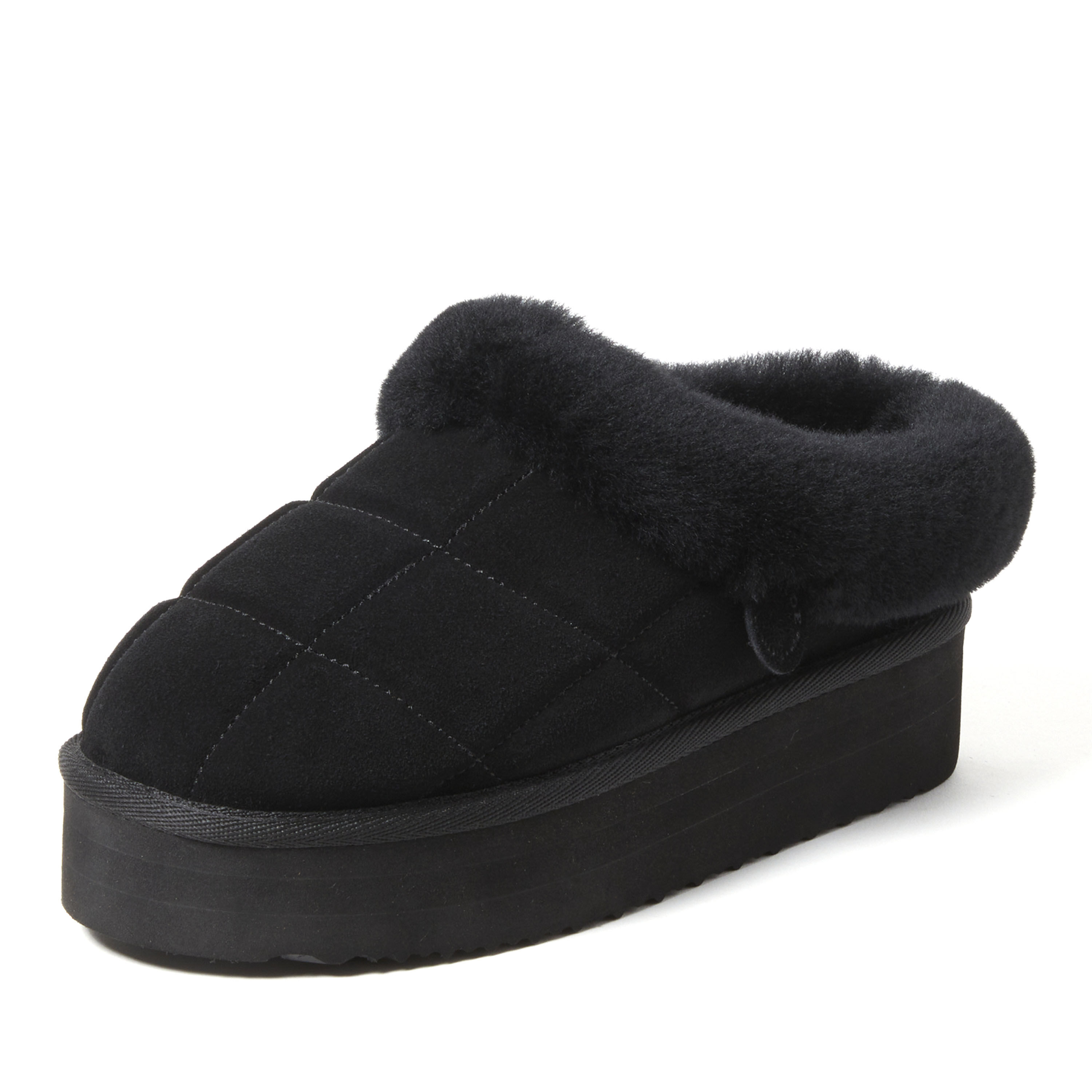 Women's Fireside by Dearfoams Bendigo Genuine Shearling Quilted Platform Clog