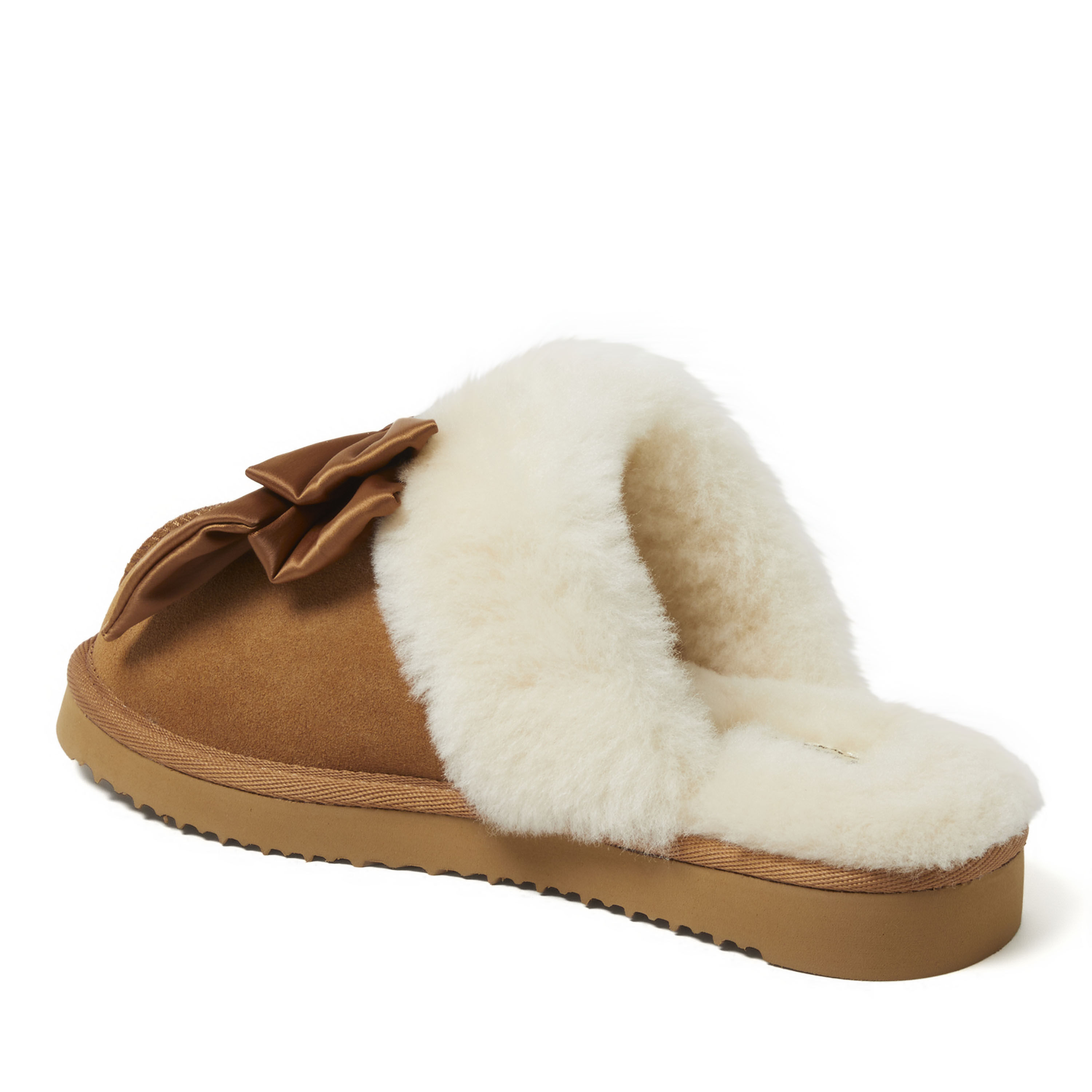 Women's Fireside by Dearfoams Sydney Genuine Shearling Scuff with Bow