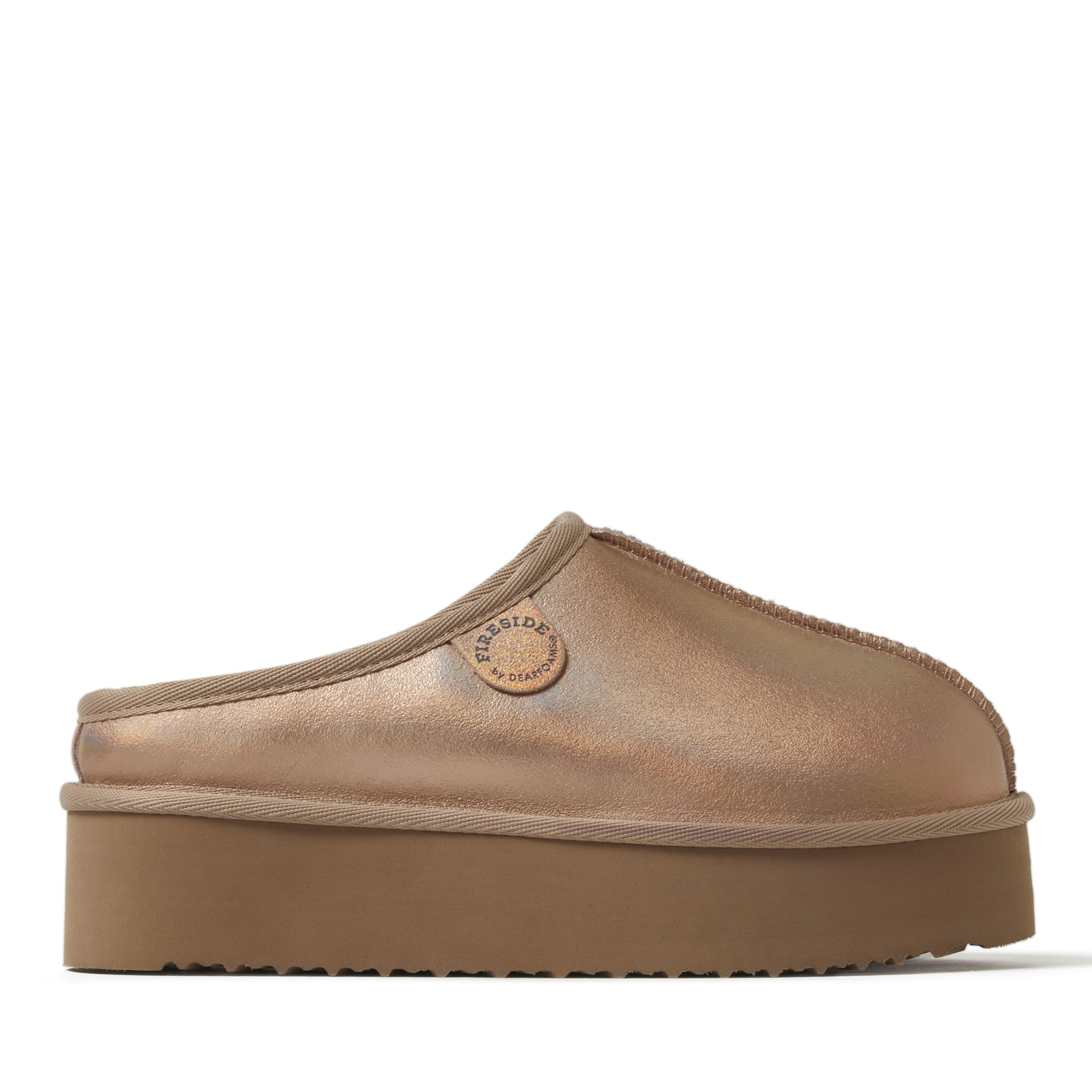 Women's Fireside by Dearfoams Queenstown Platform Genuine Shearling Clog