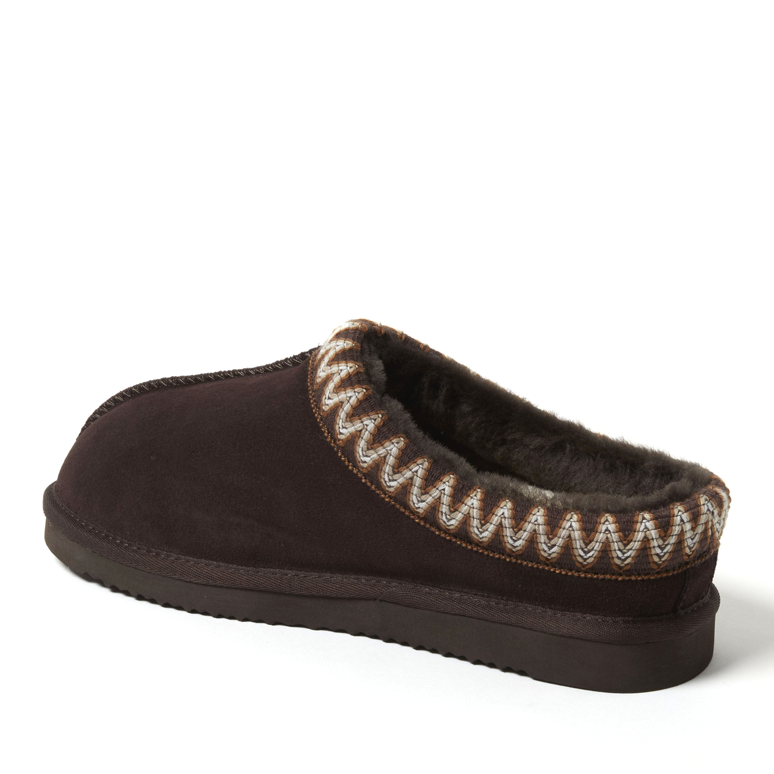 Men's Fireside by Dearfoams Grafton Genuine Shearling Clog With Taping