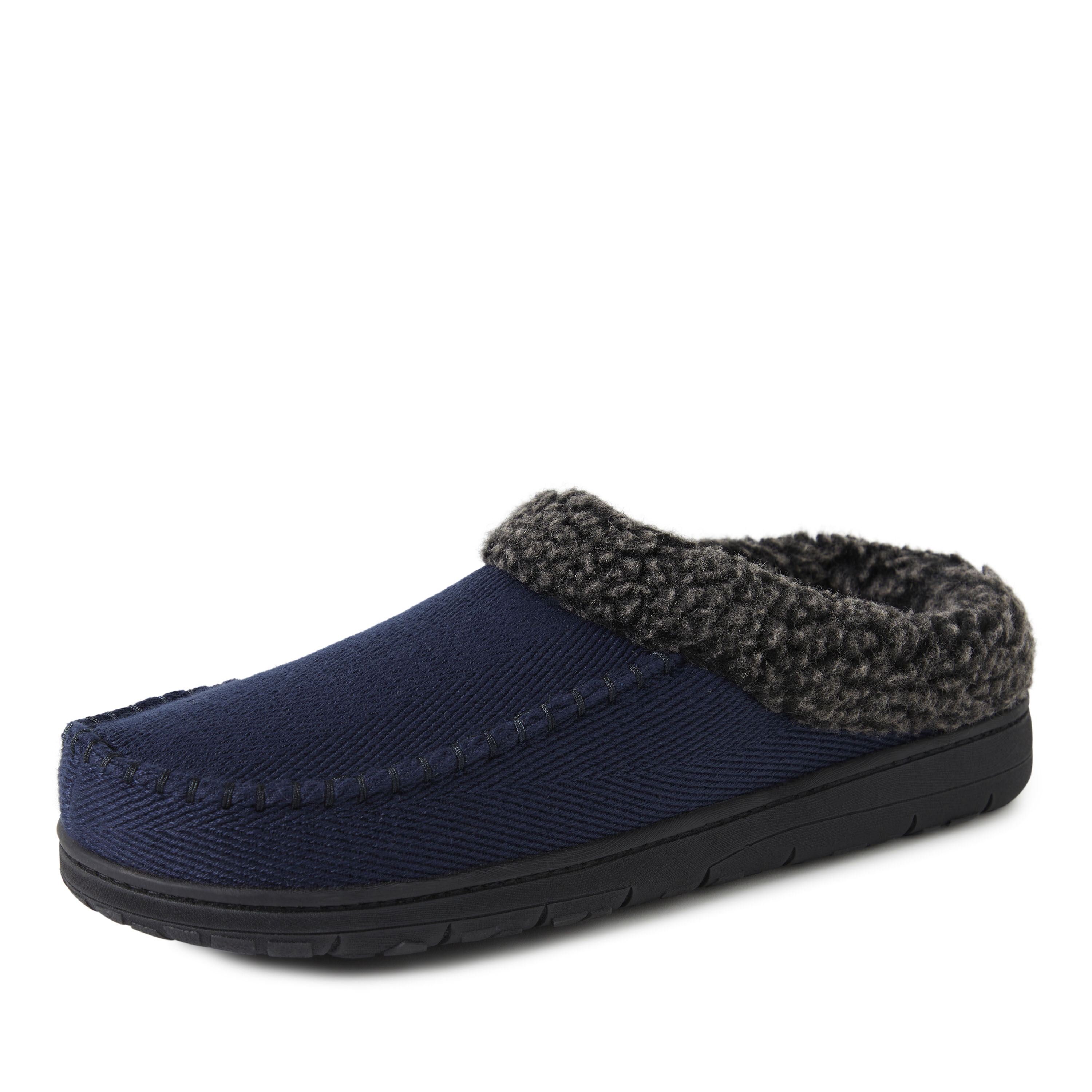 dearfoams Men's Brendan Twill Whipstitch Clog