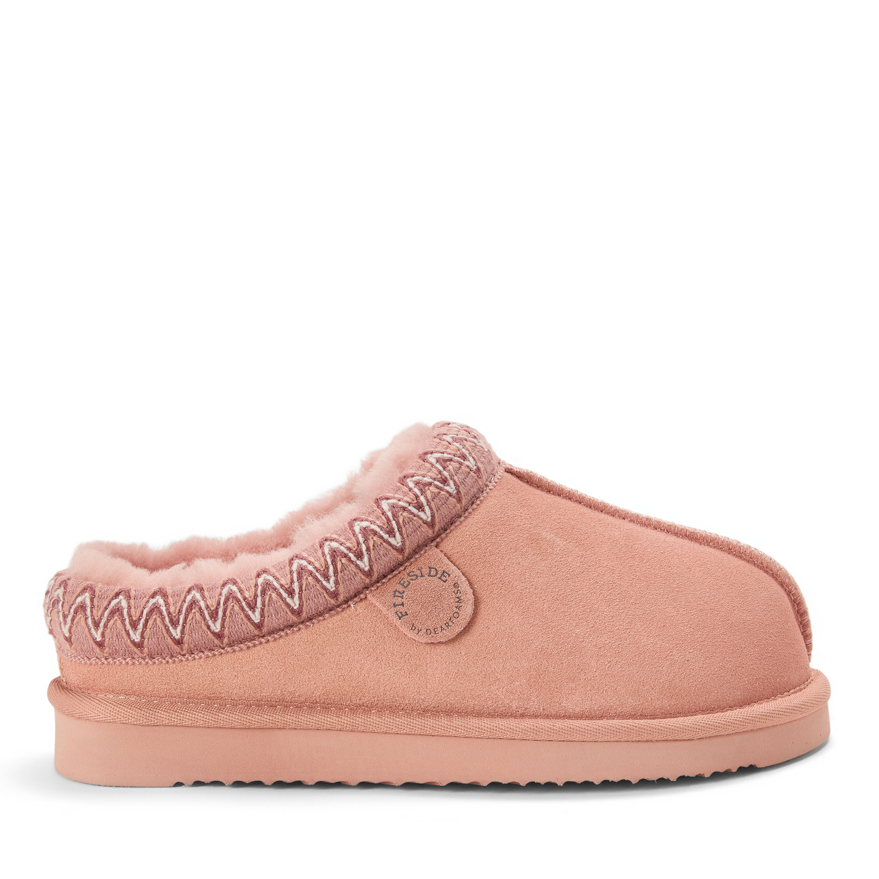 Women's Fireside by Dearfoams Greta Genuine Shearling Clog With Taping - Water Resistant