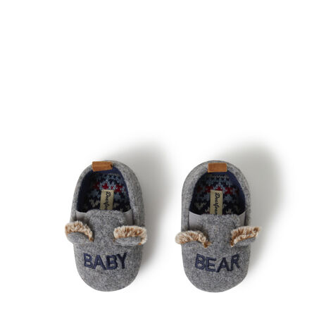 Grey Felted Baby Bear Closed Back Slippers